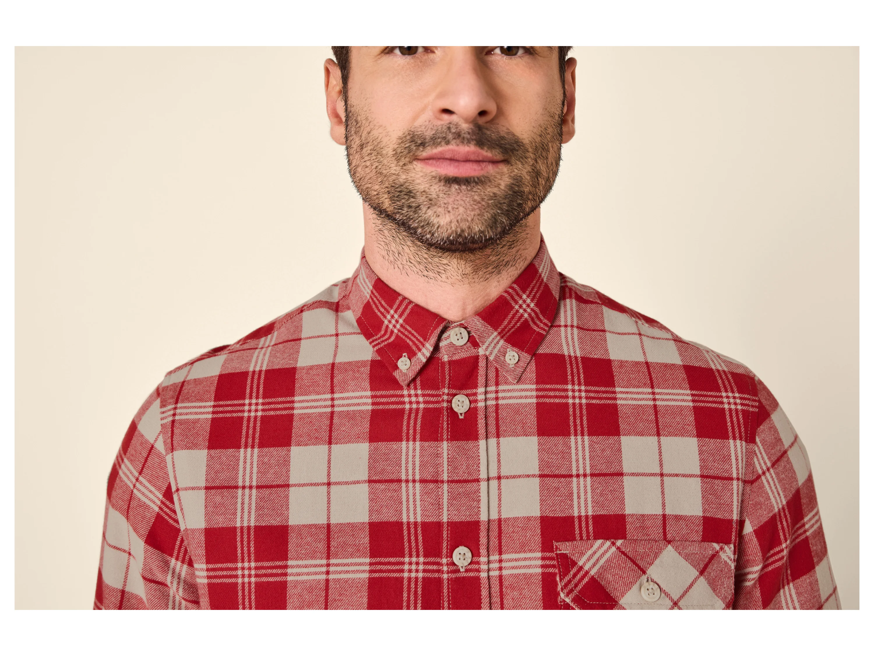 ESMARA MEN Herren Flanellhemd (Rot, L (41/42)) – Bild 4 von 4