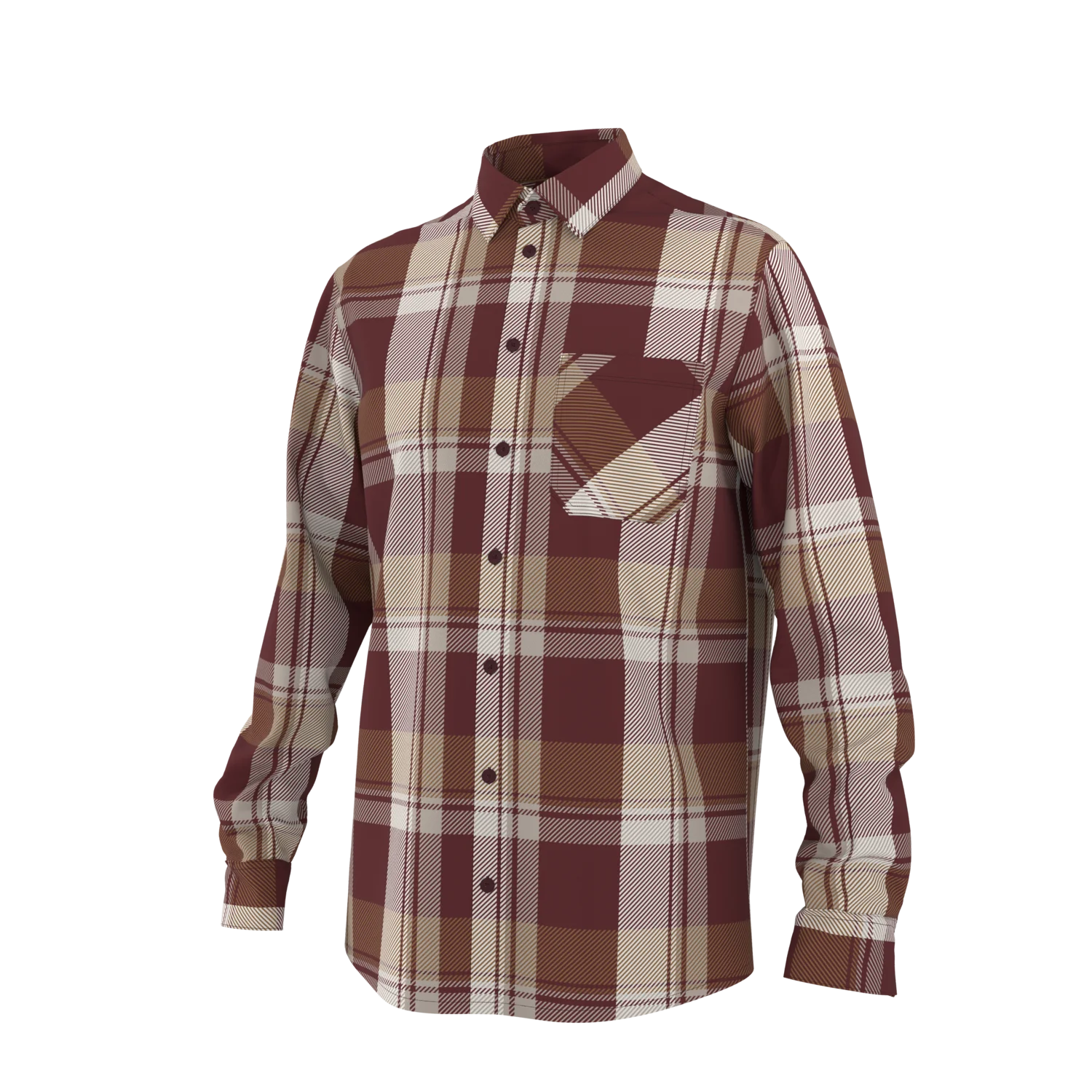 ESMARA MEN Herren Flanellhemd (rot/braun, M (39/40)) – Bild 4 von 4