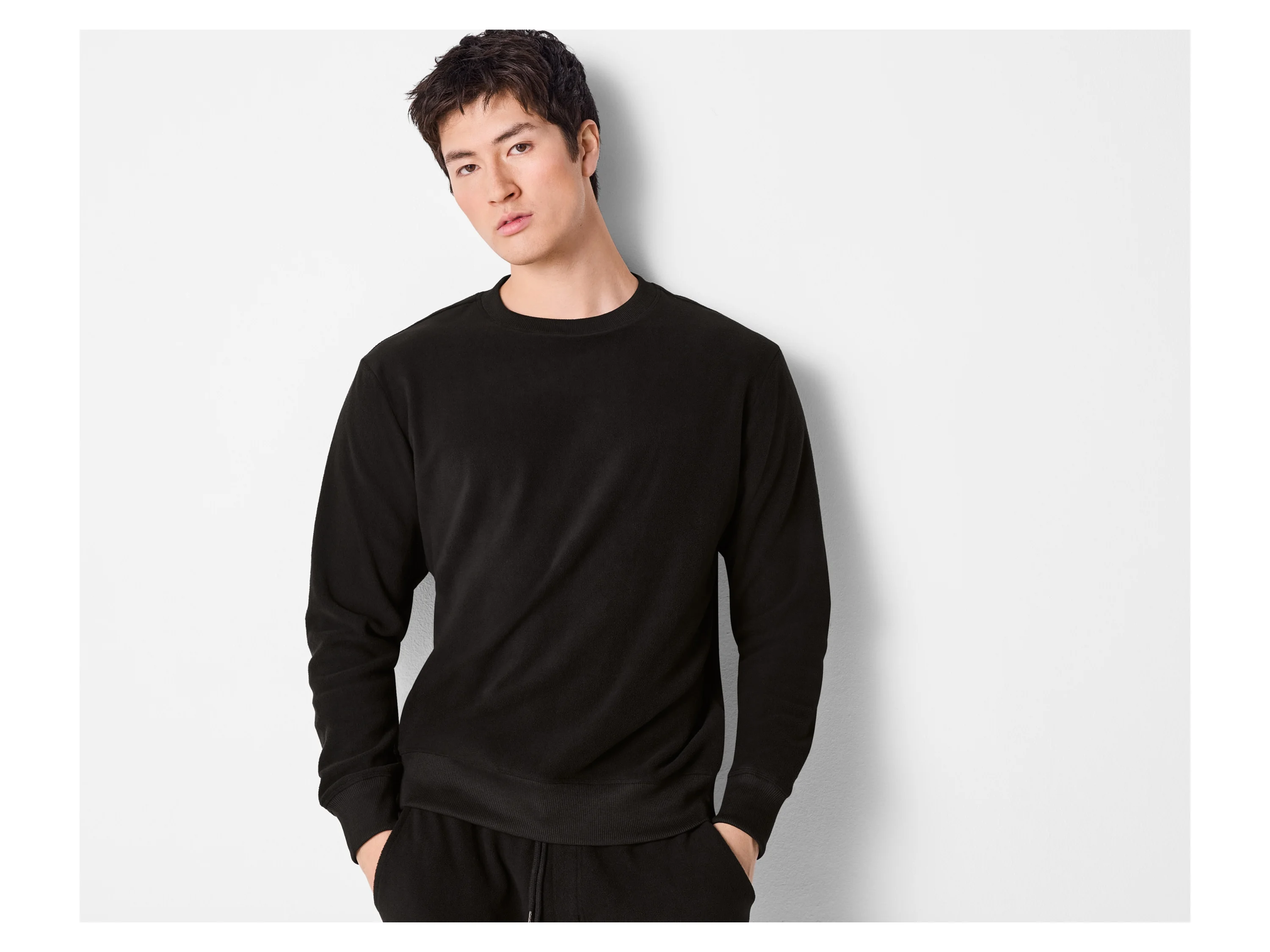 ESMARA MEN Herren Fleecepullover (Schwarz, S (44/46)) – Bild 2 von 3