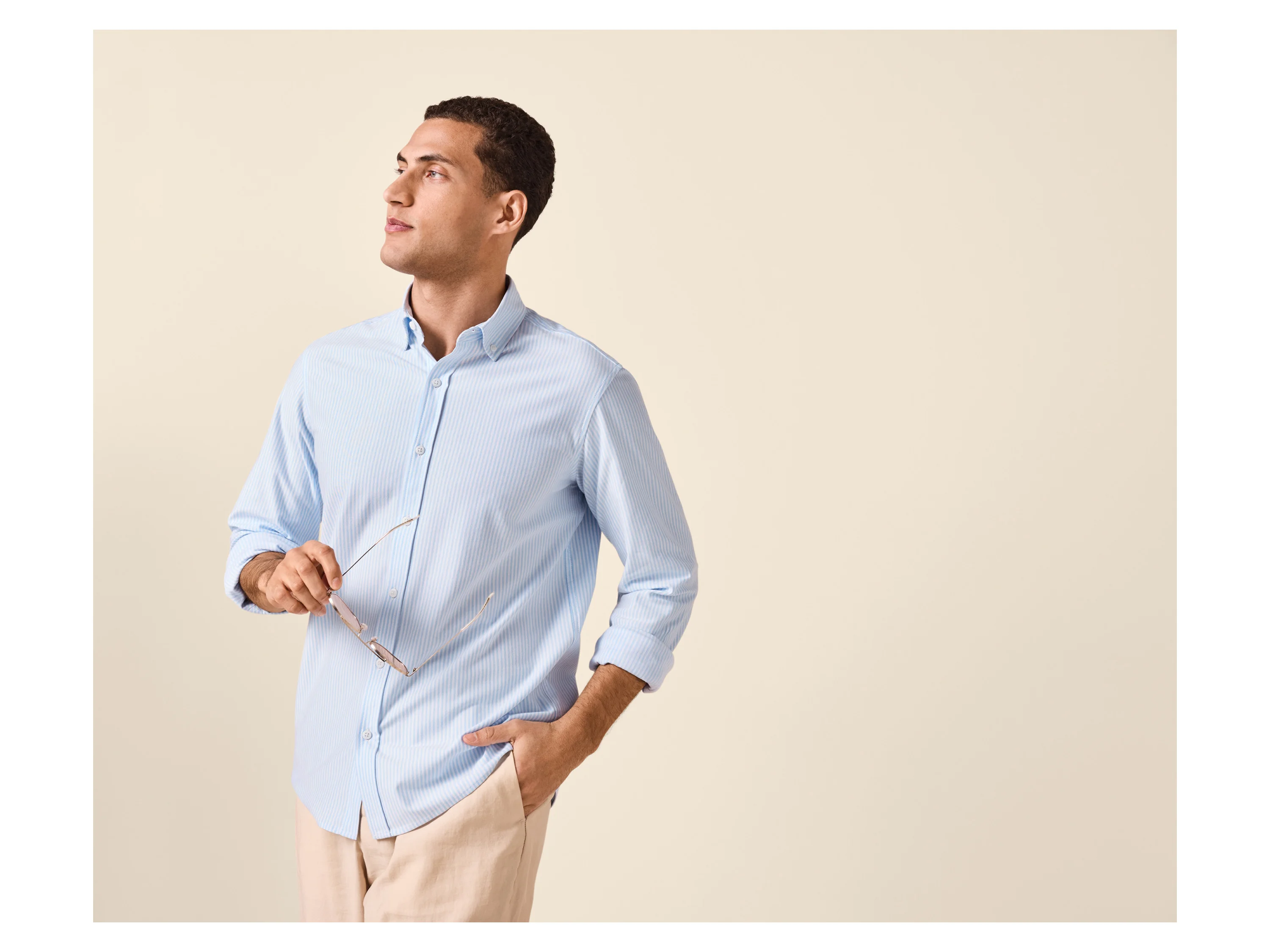 ESMARA MEN Herren Freizeithemd (Blau/Weiß, XXL(45/46)) – Bild 2 von 4