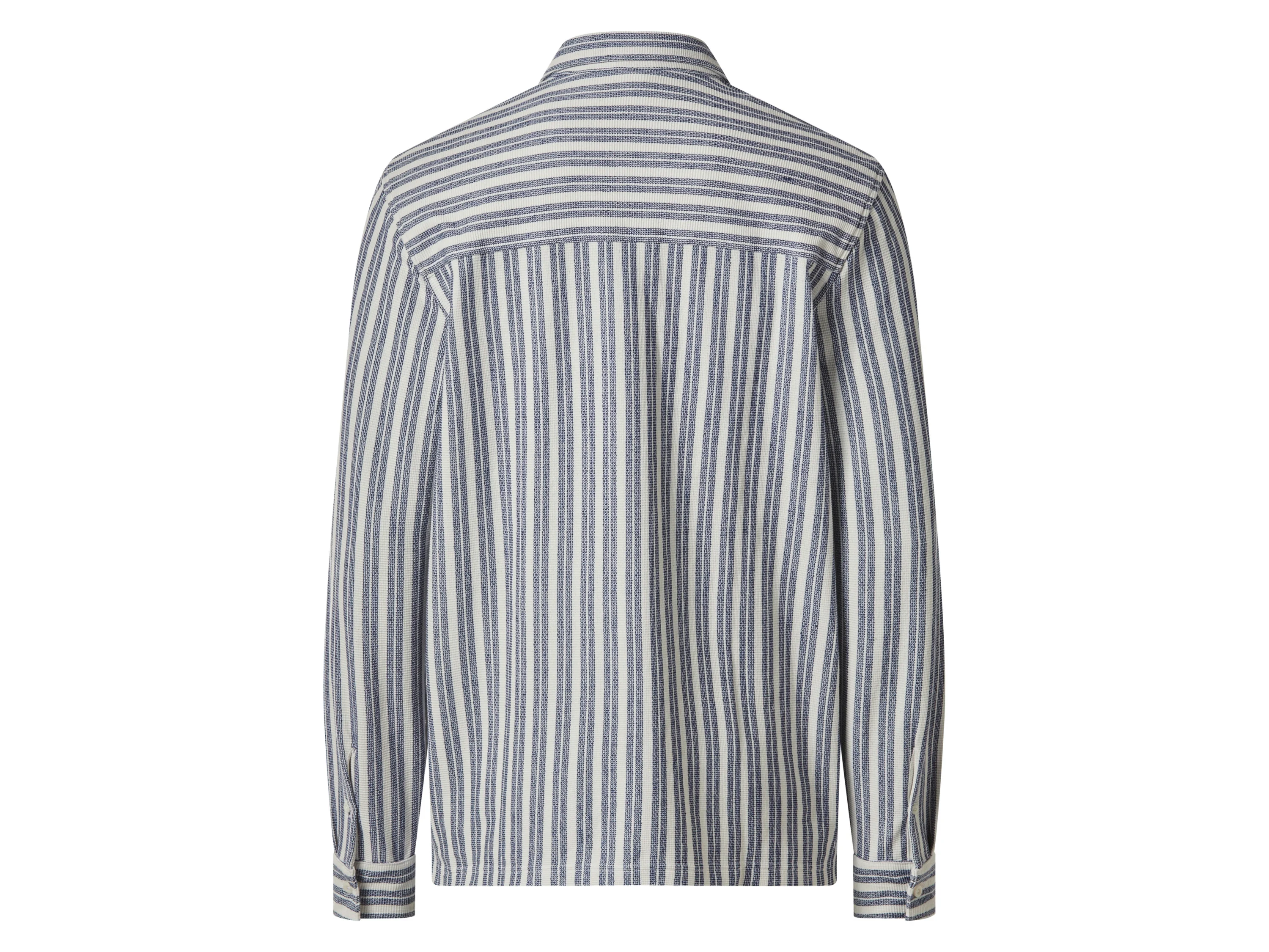 ESMARA MEN Herren Freizeithemd (weiß/blau, L (41/42)) – Bild 3 von 4