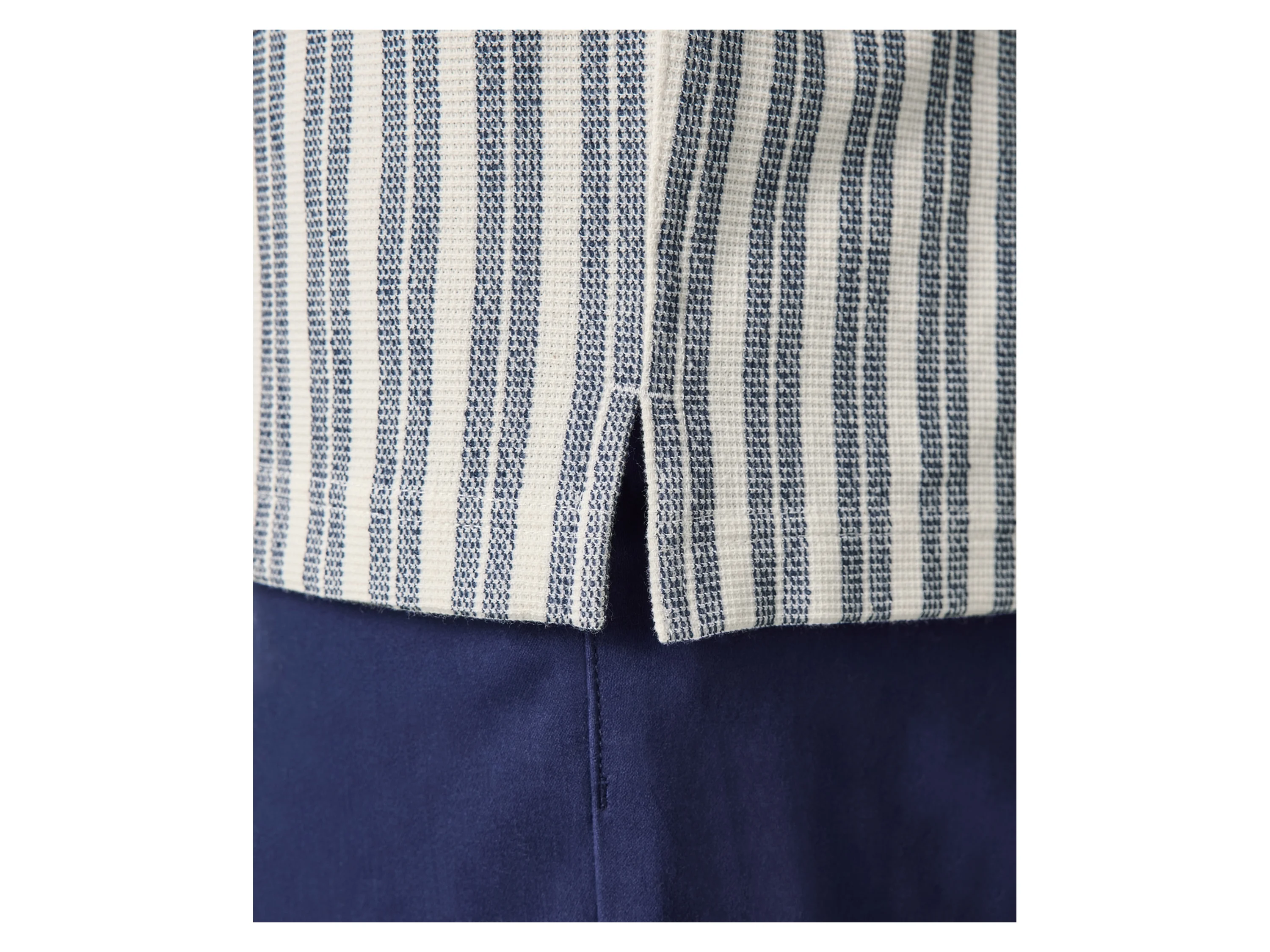 ESMARA MEN Herren Freizeithemd (weiß/blau, L (41/42)) – Bild 4 von 4