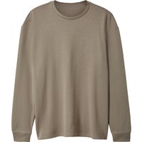 ESMARA MEN Herren Geripptes Sweatshirt (Beige, S (44/46))