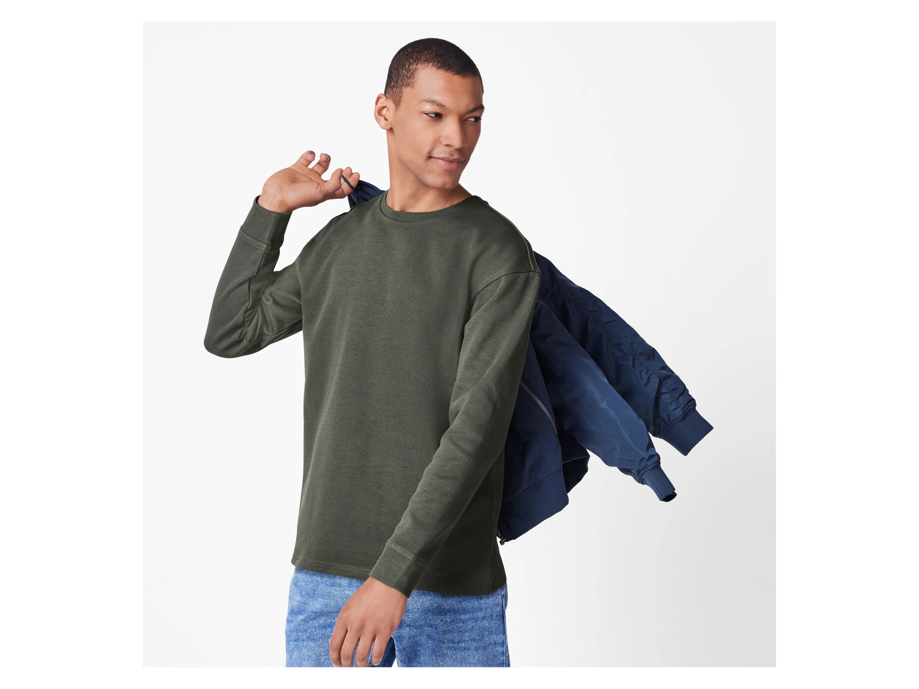 ESMARA MEN Herren Geripptes Sweatshirt (Khaki, M (48/50)) – Bild 2 von 3