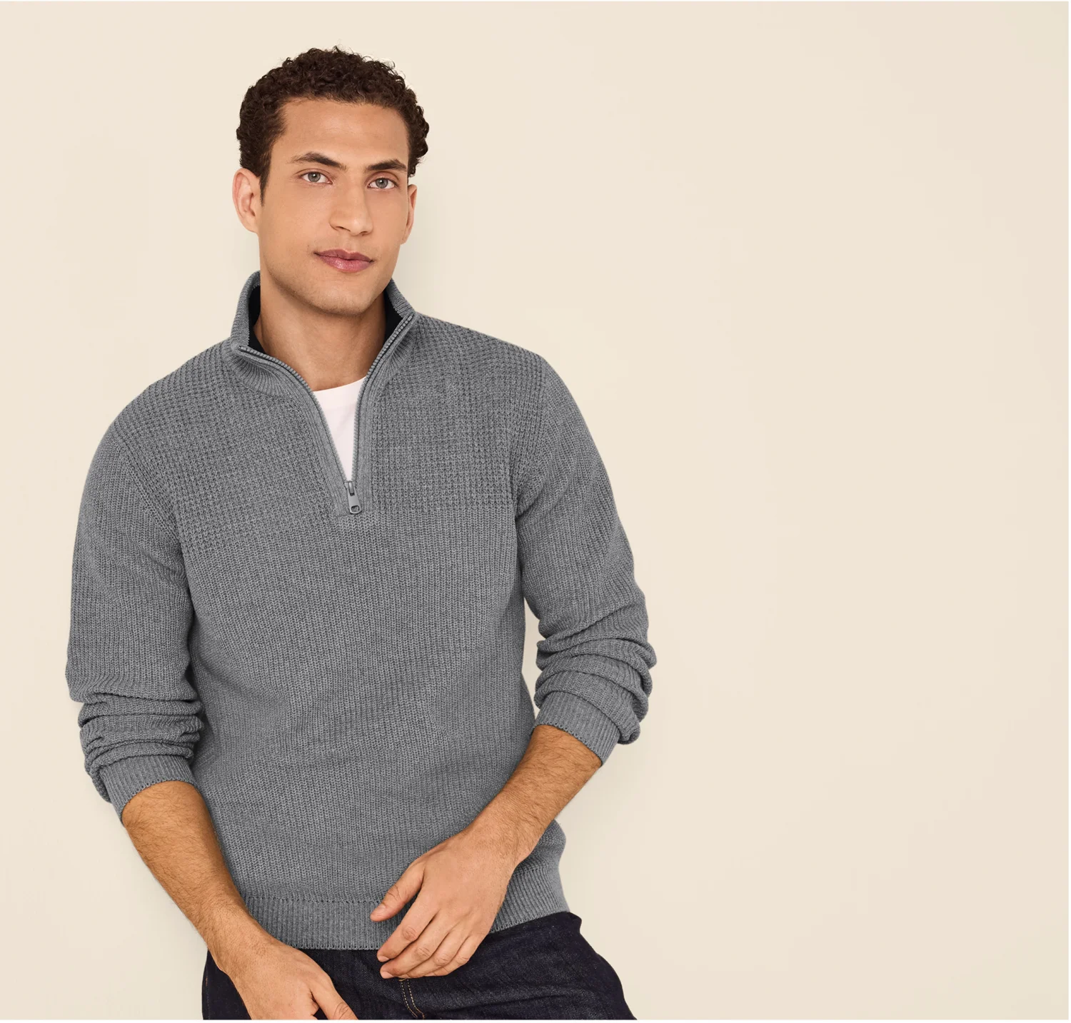 ESMARA MEN Herren Grobstrick-Troyer (Grau, XL (56/58)) – Bild 2 von 3
