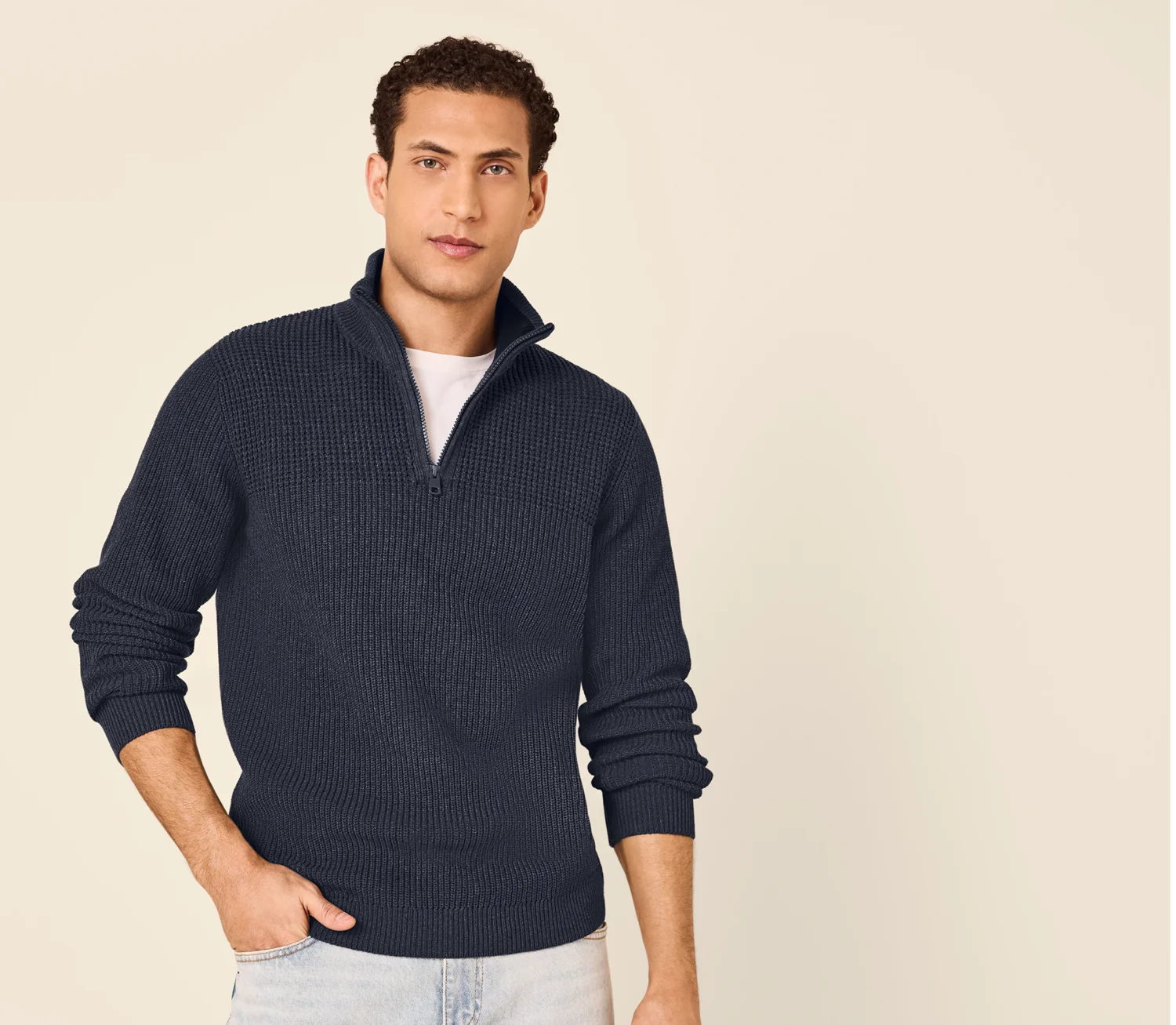 ESMARA MEN Herren Grobstrick-Troyer (Navy, S (44/46)) – Bild 2 von 4