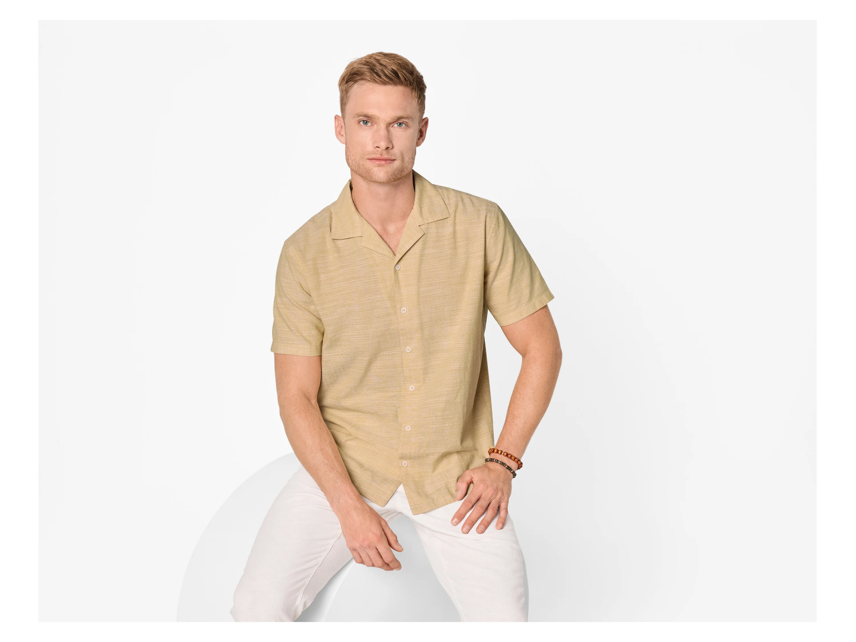 ESMARA MEN Herren Hemd, Regular Fit (Gelb, XL (43/44)) – Bild 2 von 3