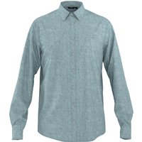 ESMARA MEN Herren Hemd mit Leinen (Blau, M(39/40))