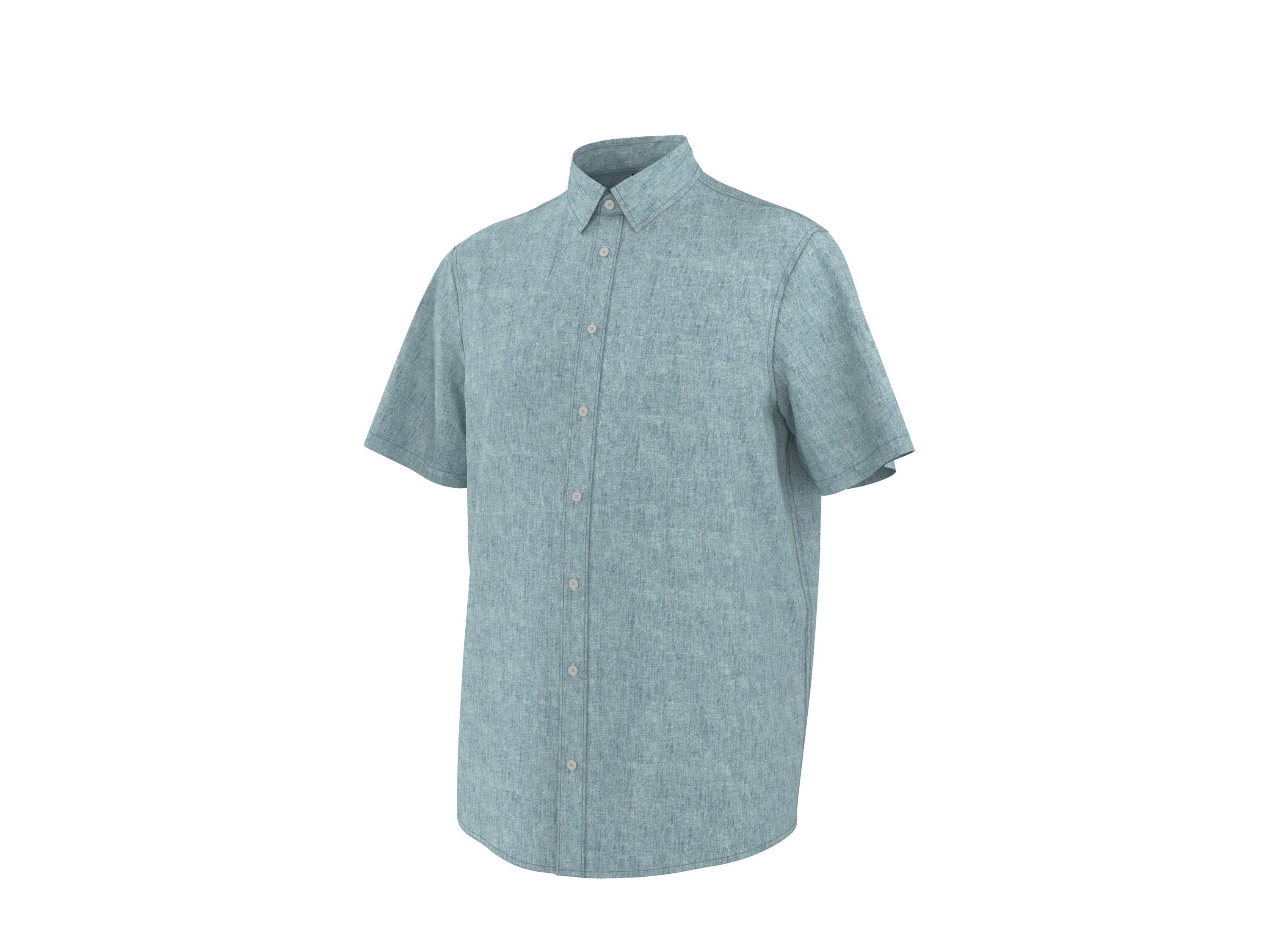 ESMARA MEN Herren Hemd mit Leinen (Blau, L(41/42)) – Bild 4 von 4