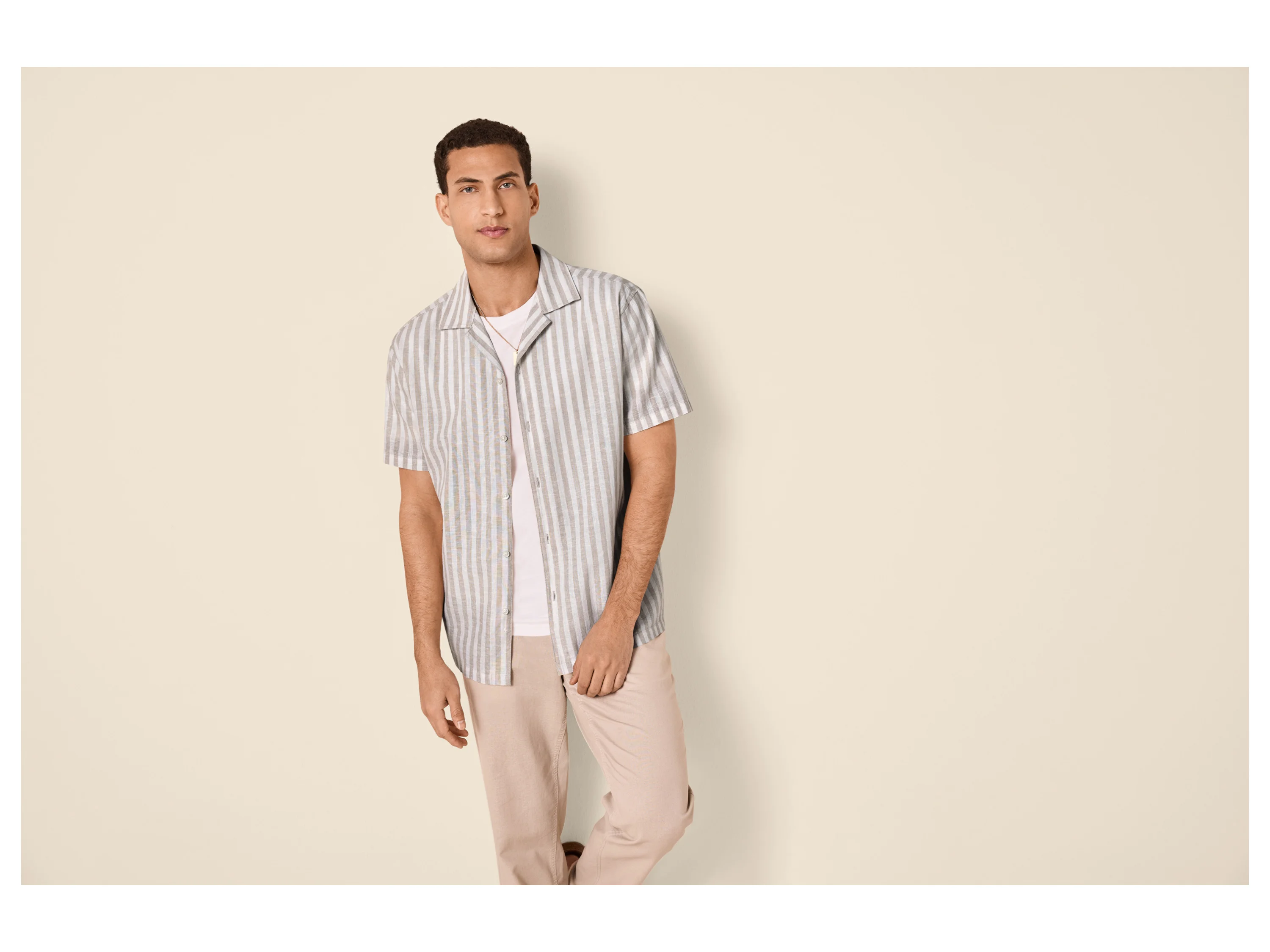 ESMARA MEN Herren Hemd mit Leinen (Streifen, XXL(45/46)) – Bild 2 von 4