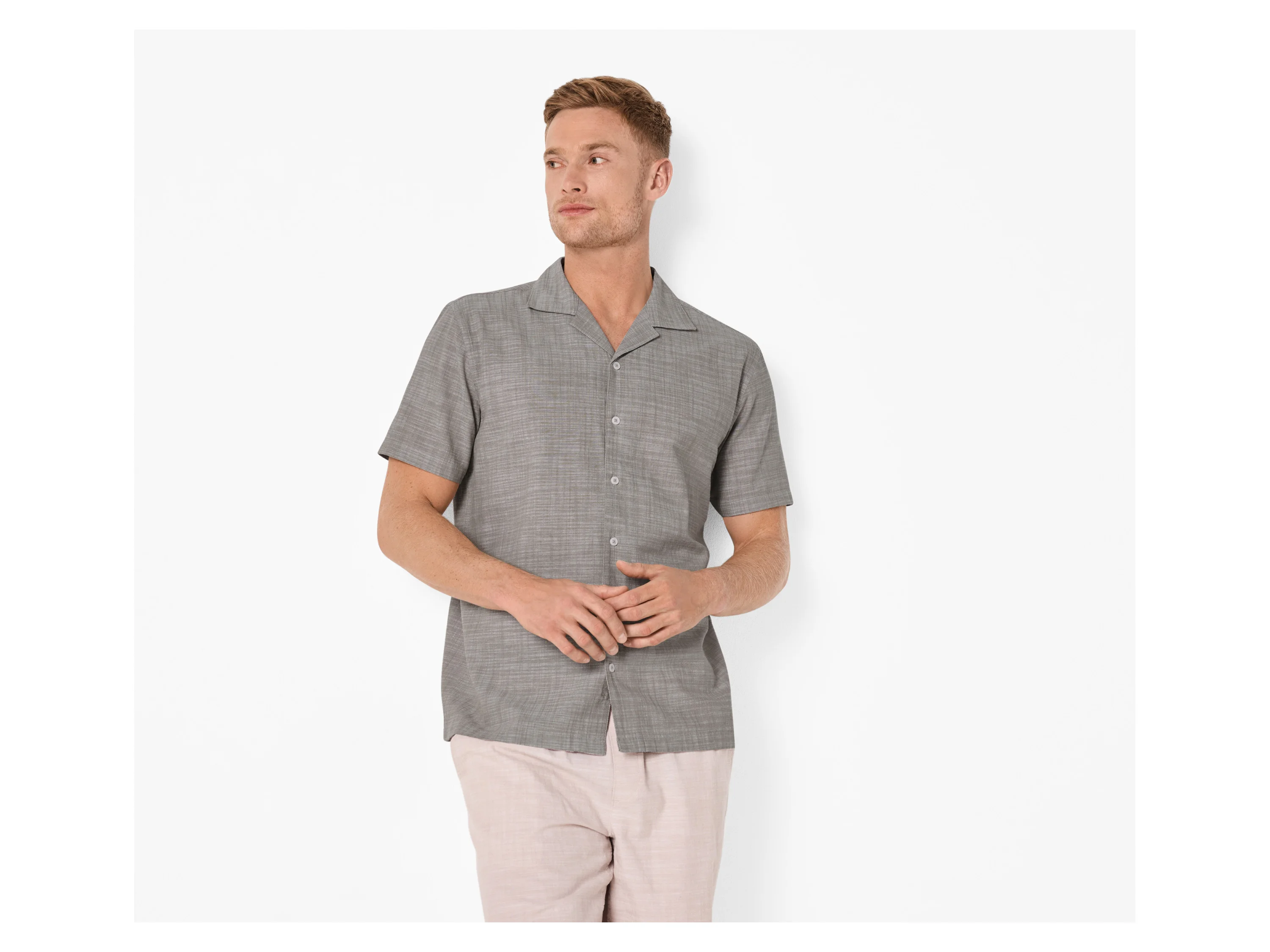 ESMARA MEN Herren Hemd, Regular Fit (Grau, L (41/42)) – Bild 2 von 4