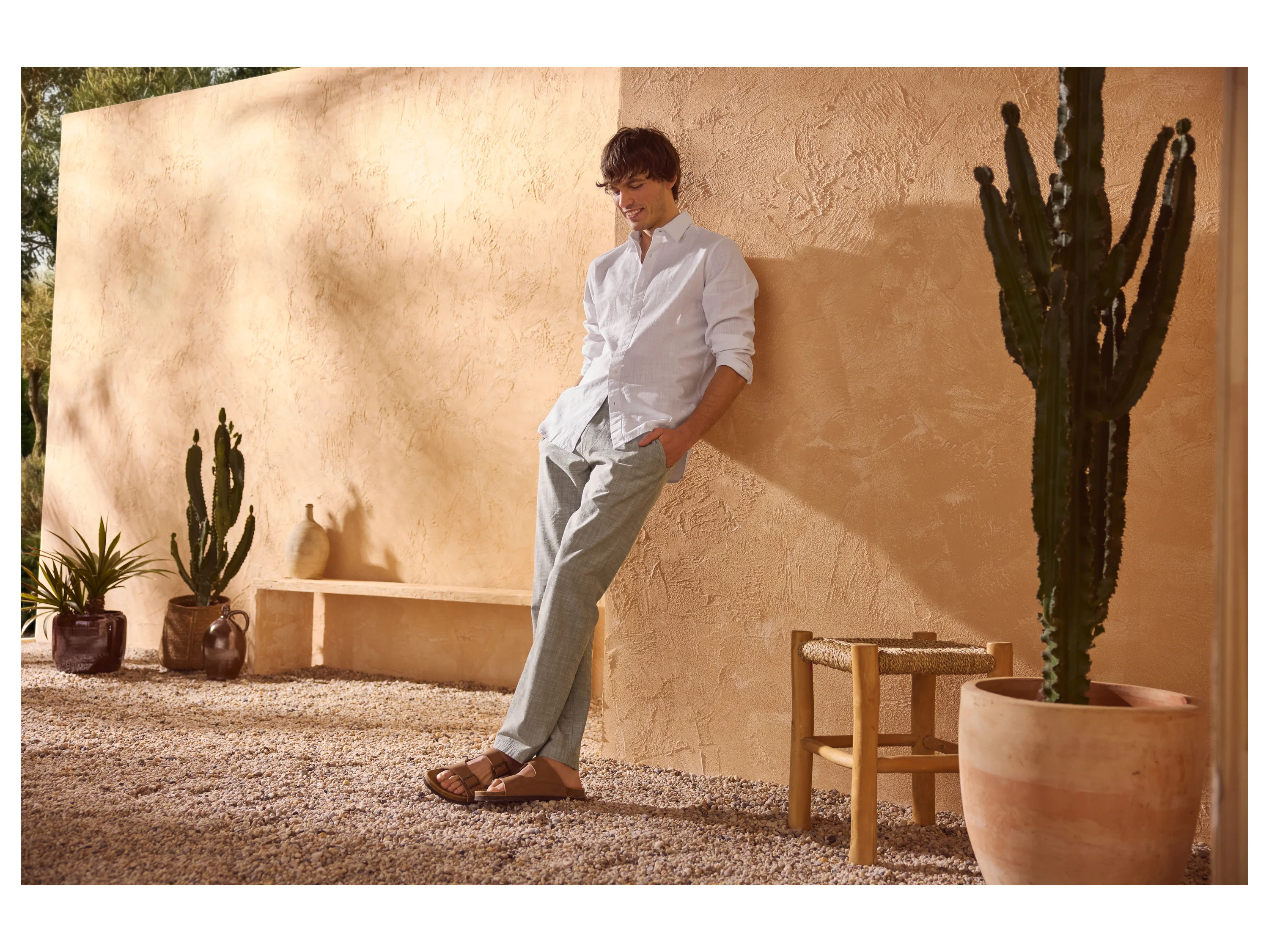 ESMARA MEN Herren Hose, Straight Fit (Beige, XL (56/58)) – Bild 3 von 3