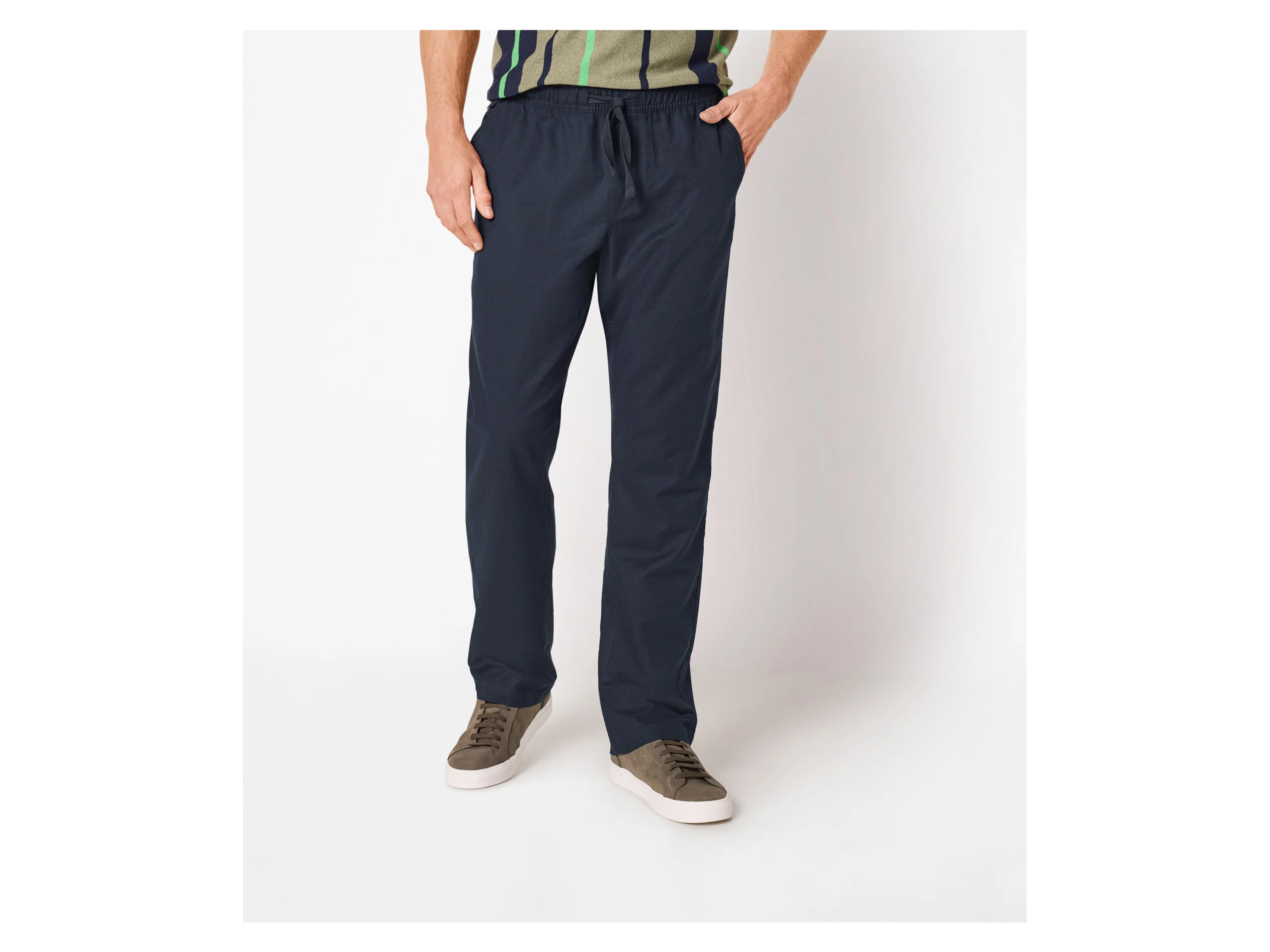 ESMARA MEN Herren Hose mit Leinen (Navy, S (44/46)) – Bild 2 von 4