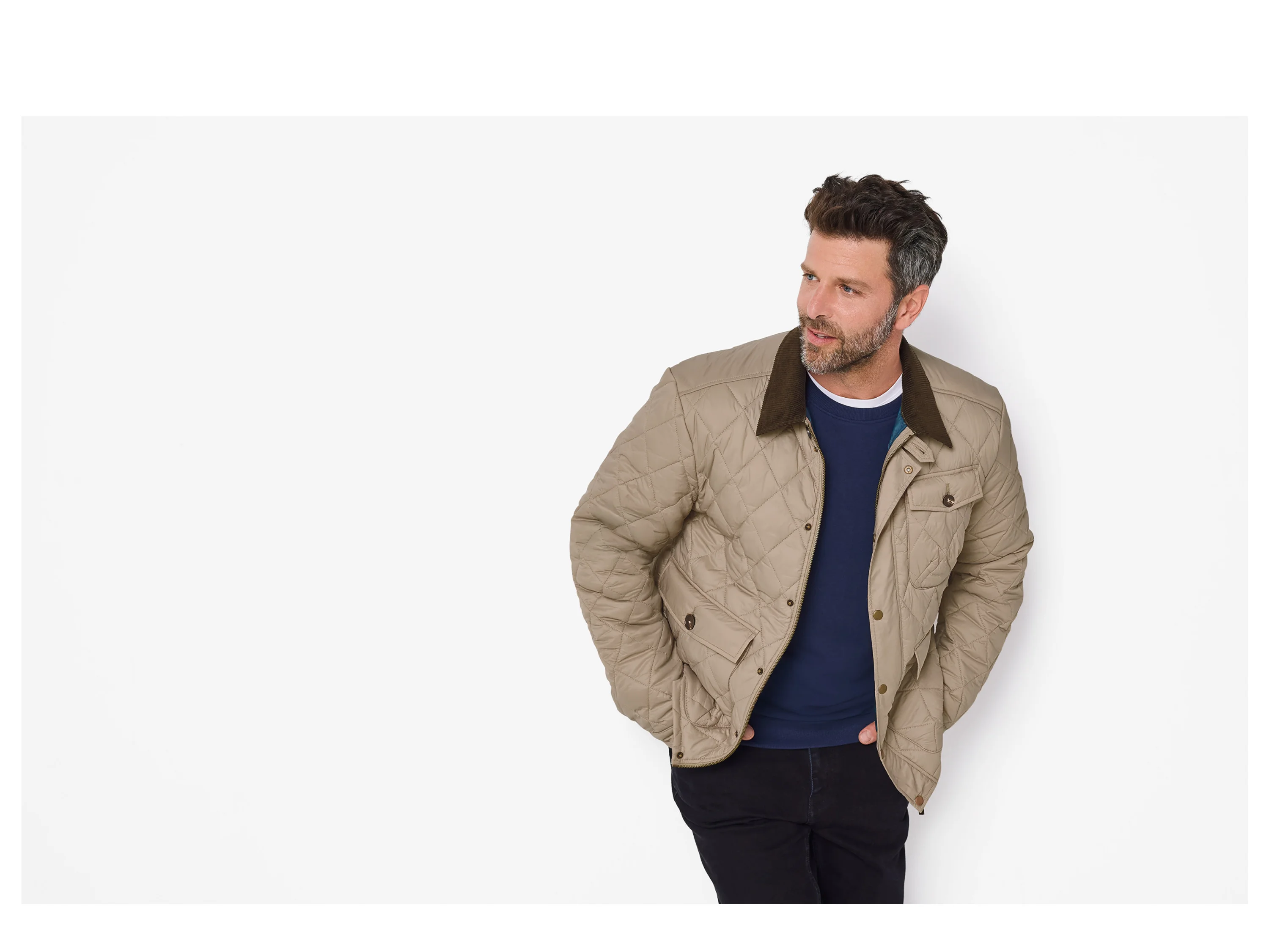 ESMARA MEN Herren Jacke gesteppt (Beige, M (48/50)) – Bild 2 von 4