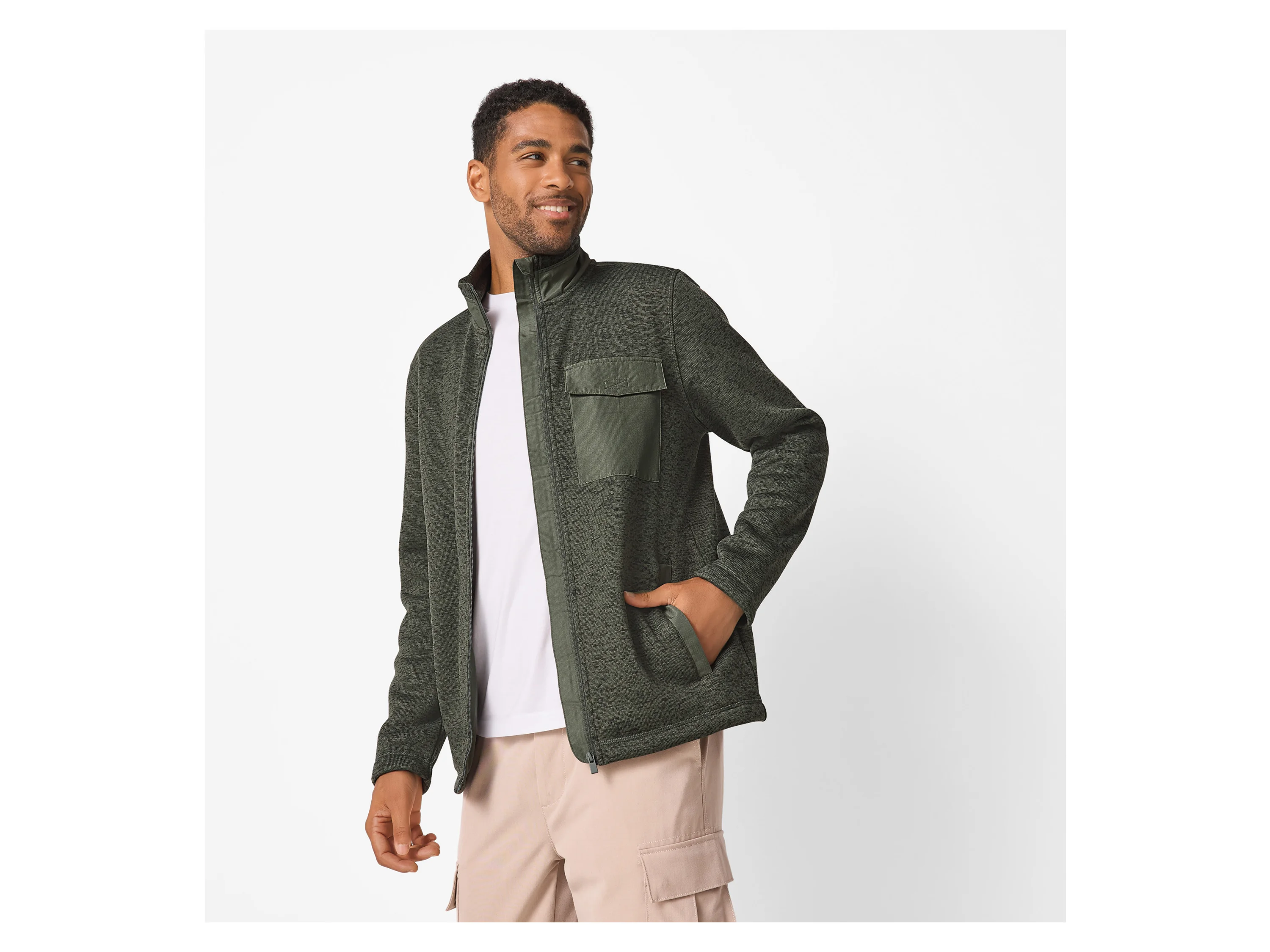 ESMARA MEN Herren Jacke Strickfleece (Grün, M(48/50)) – Bild 2 von 3