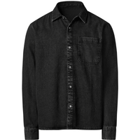 ESMARA MEN Herren Jeanshemd, mit verlängerter Rückseite (Schwarz, XL(43/44))