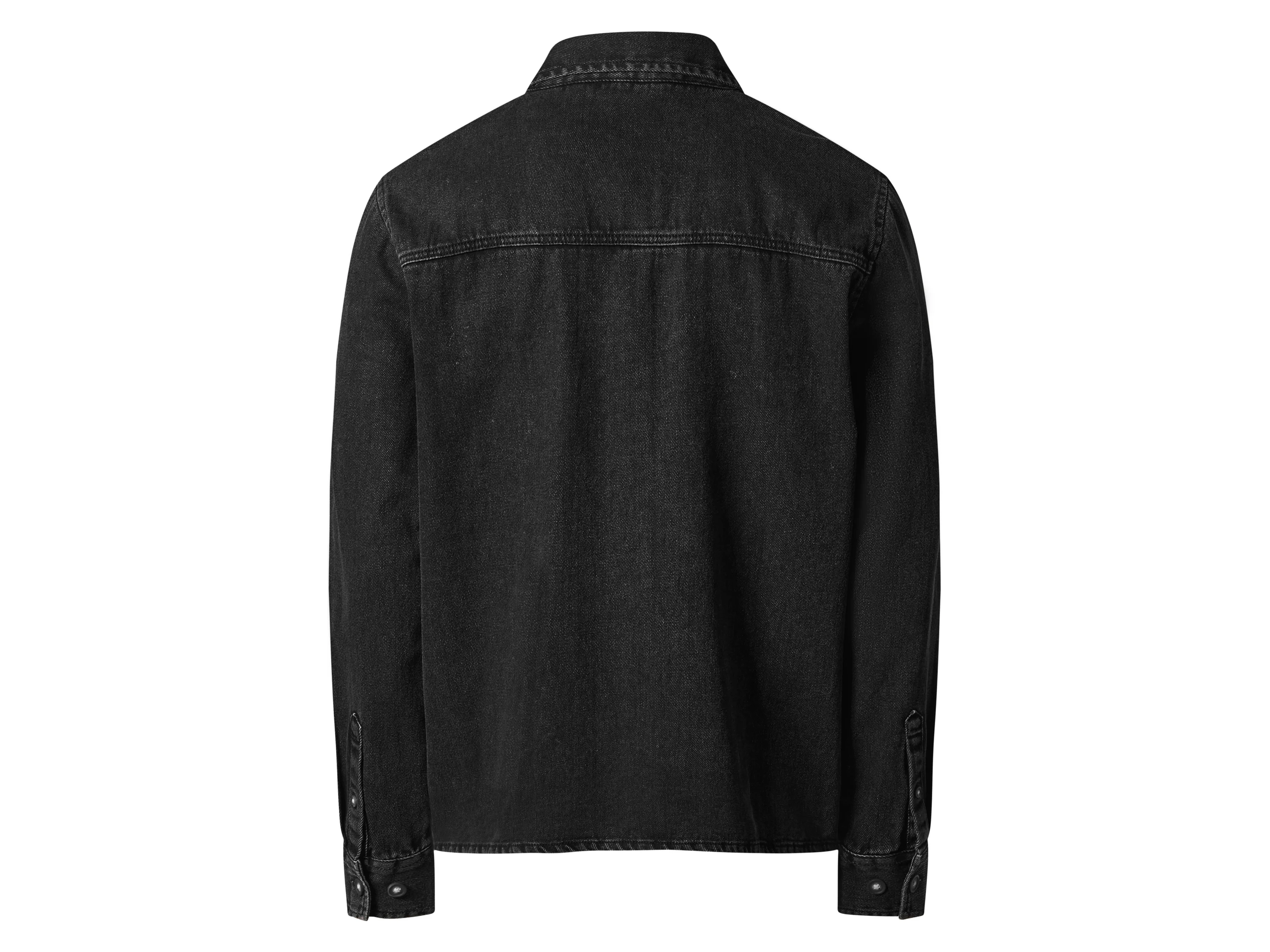 ESMARA MEN Herren Jeanshemd, mit verlängerter Rückseite (Schwarz, XL(43/44)) – Bild 3 von 4