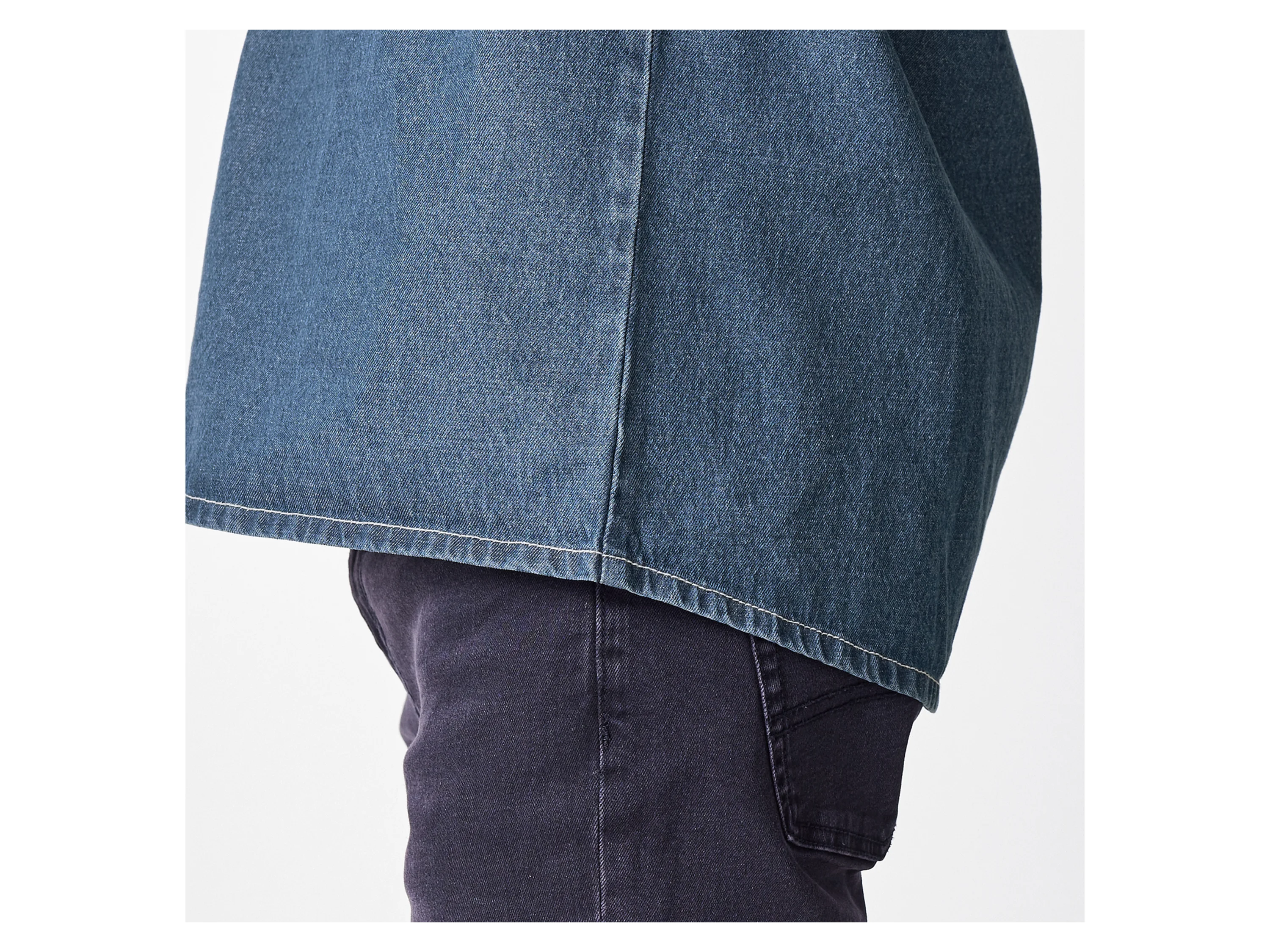 ESMARA MEN Herren Jeanshemd, mit verlängerter Rückseite (Blau, XL(43/44)) – Bild 4 von 4