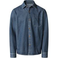 ESMARA MEN Herren Jeanshemd, mit verlängerter Rückseite (Blau, L(41/42))