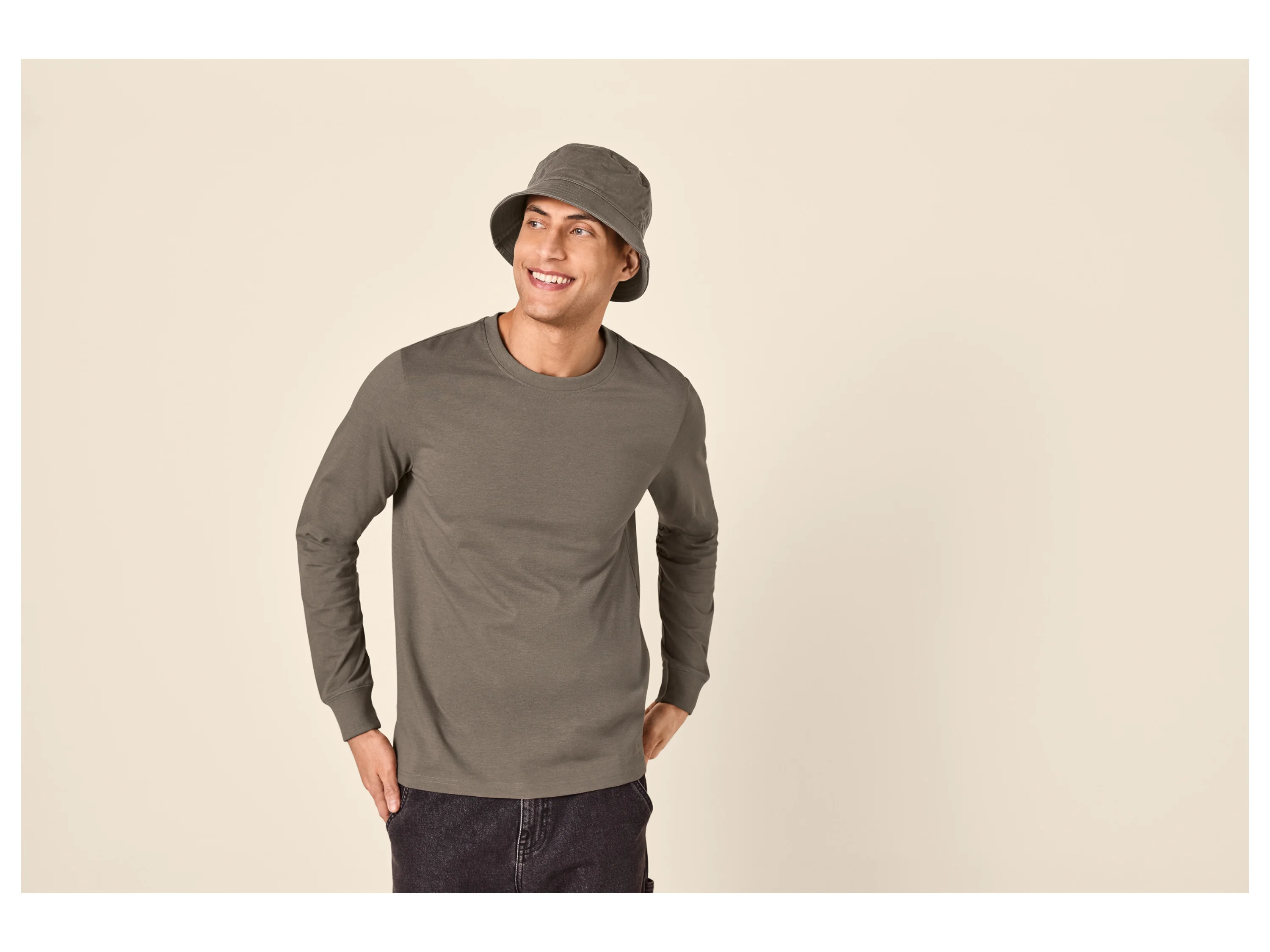 ESMARA MEN Herren Langarmshirt (Beige, XL (56/58)) – Bild 2 von 4