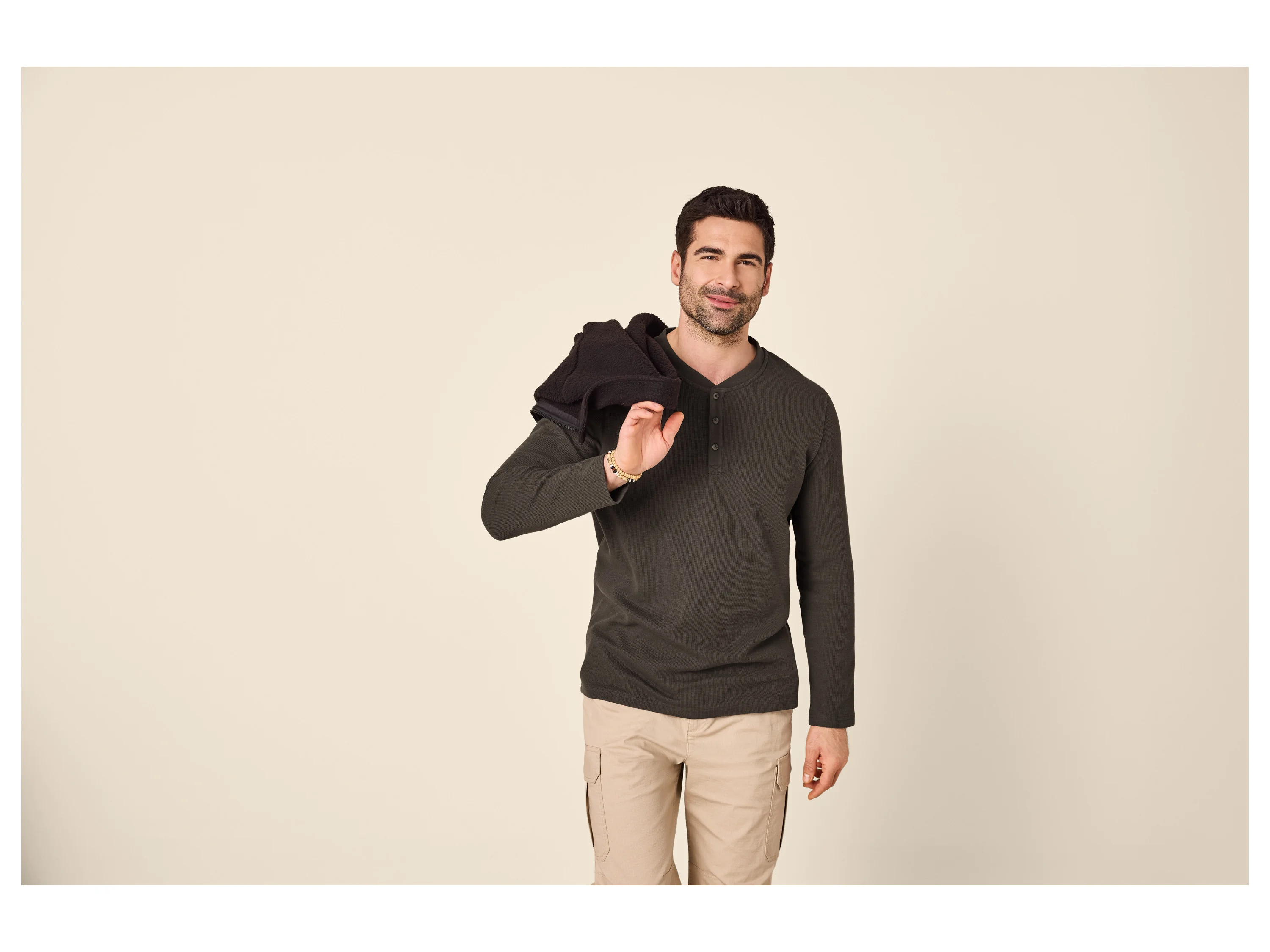 ESMARA MEN Herren Langarmshirt (Braun, M (48/50)) – Bild 2 von 3