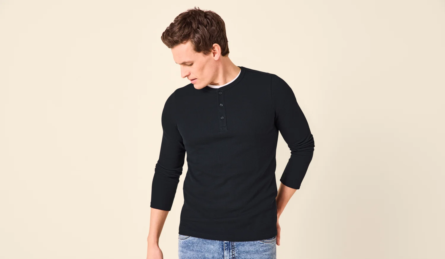 ESMARA MEN Herren Langarmshirt (Navy, M (48/50)) – Bild 2 von 3