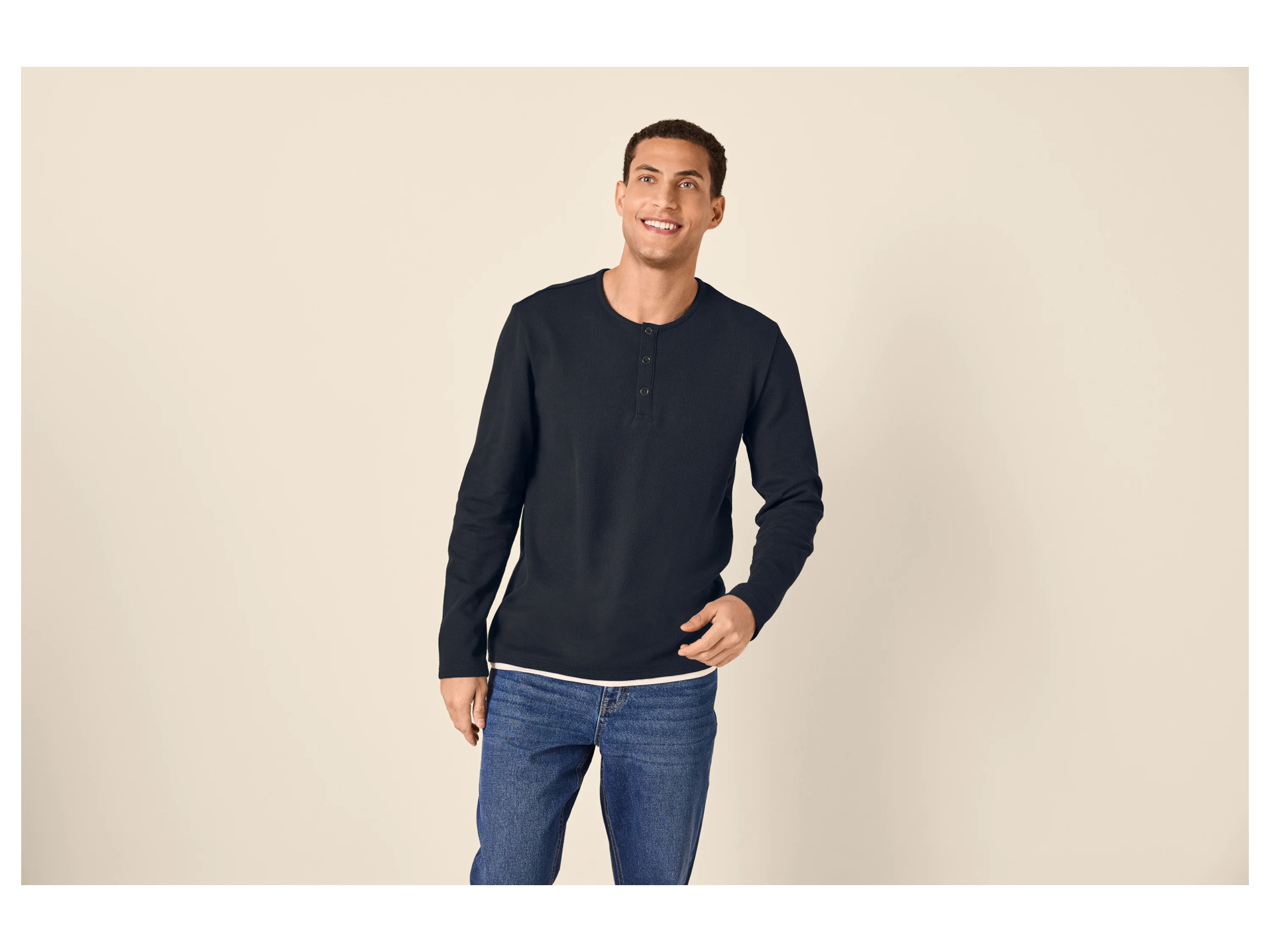 ESMARA MEN Herren Langarmshirt (Navy, M (48/50)) – Bild 2 von 4