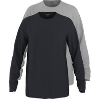 ESMARA MEN Herren Langarmshirts, 2 Stück (grau/schwarz, L(52/54))