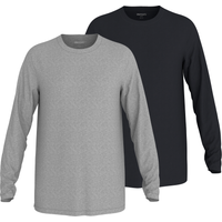 ESMARA MEN Herren Langarmshirts, 2 Stück (Schwarz/Grau, XL (56/58))