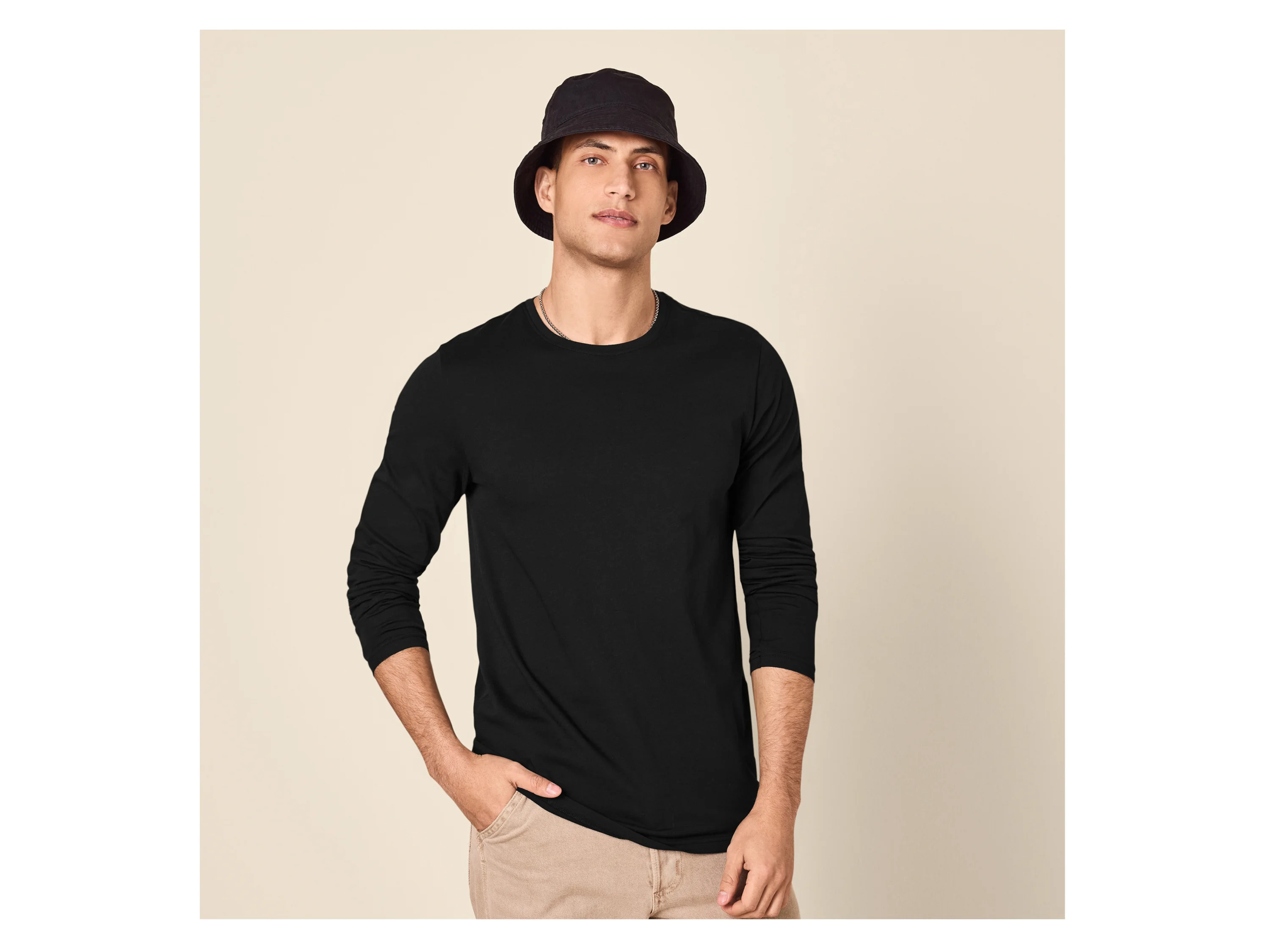 ESMARA MEN Herren Langarmshirts, 2 Stück (grau/schwarz, XXL(60/62)) – Bild 2 von 4