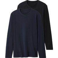 ESMARA MEN Herren Langarmshirts, 2 Stück (navy/schwarz, XL (56/58))