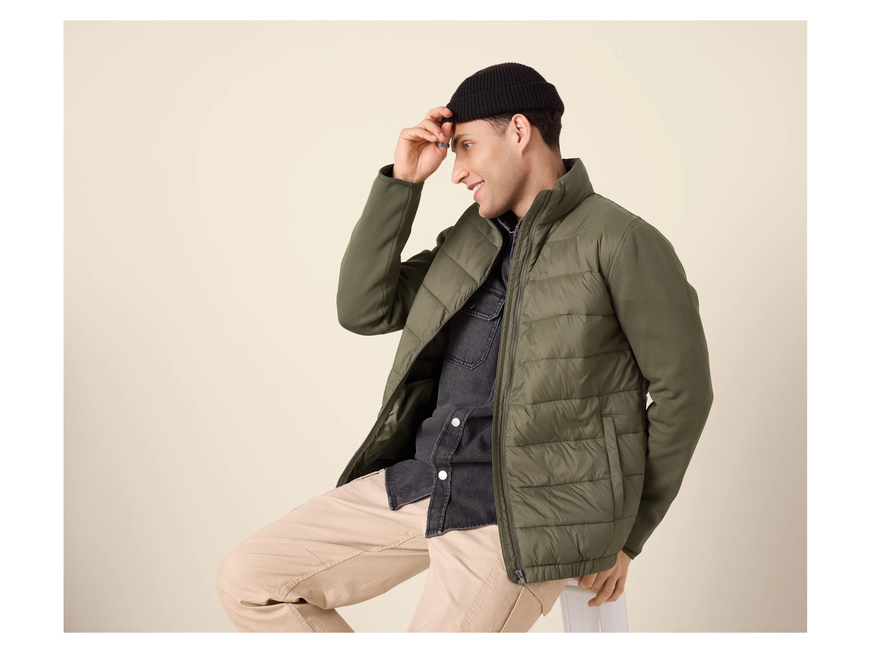ESMARA MEN Herren Lightweight-Jacke (Olive, M (48/50)) – Bild 2 von 3