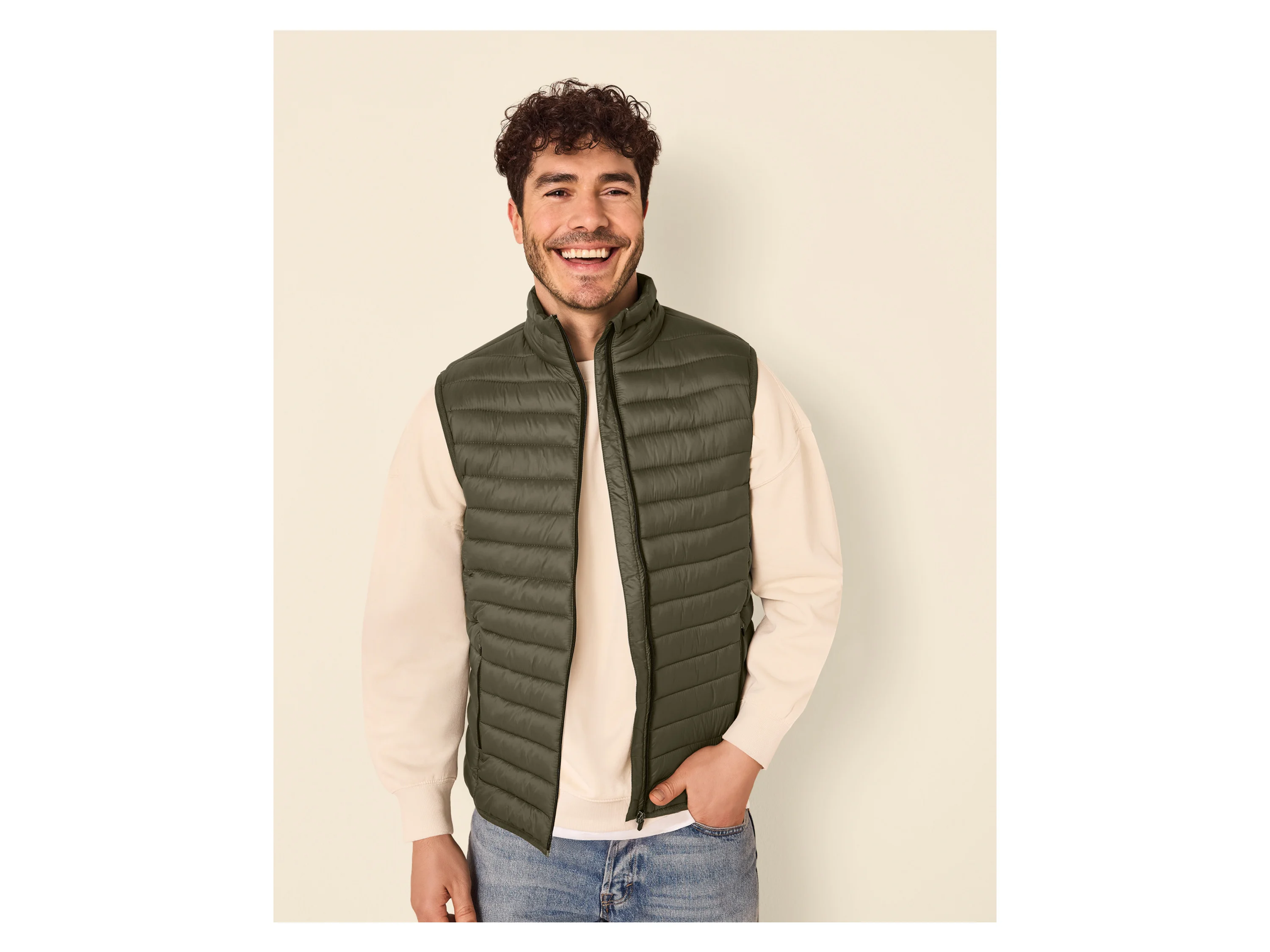 ESMARA MEN Herren Lightweight-Weste (Olive, L (52/54)) – Bild 2 von 4