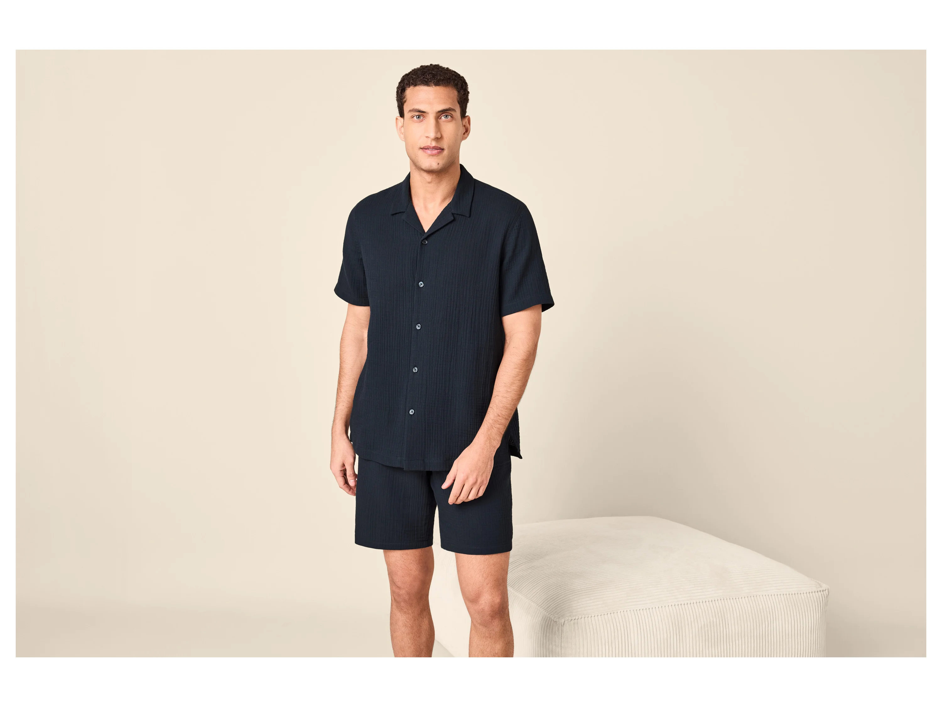ESMARA MEN Herren Musselin-Pyjama (Navy, S (44/46)) – Bild 2 von 4