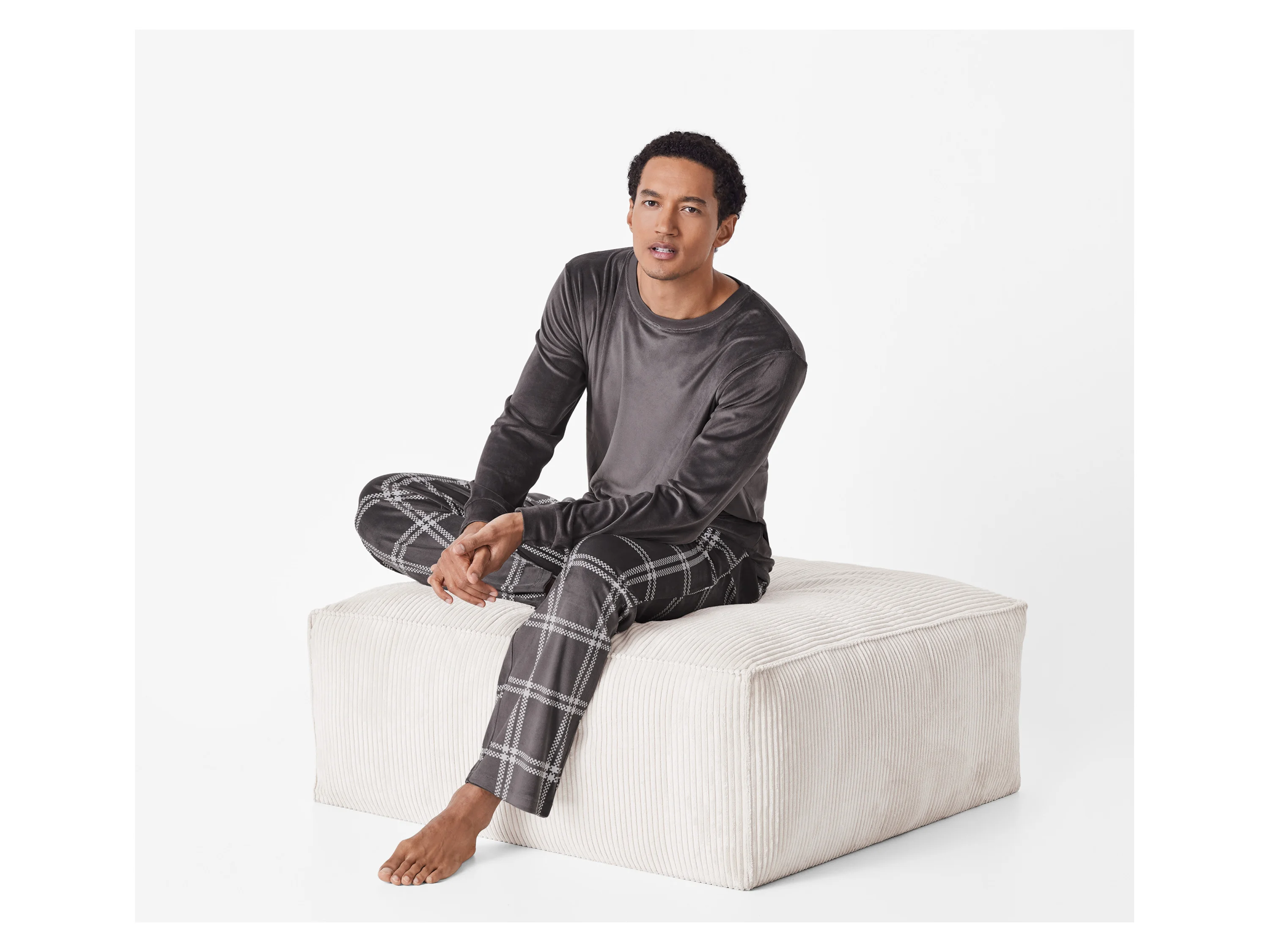 ESMARA MEN Herren Nicki-Pyjama (Grau, S (44/46)) – Bild 3 von 4