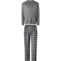 ESMARA MEN Herren Nicki-Pyjama (Grau, XXL (60/62))