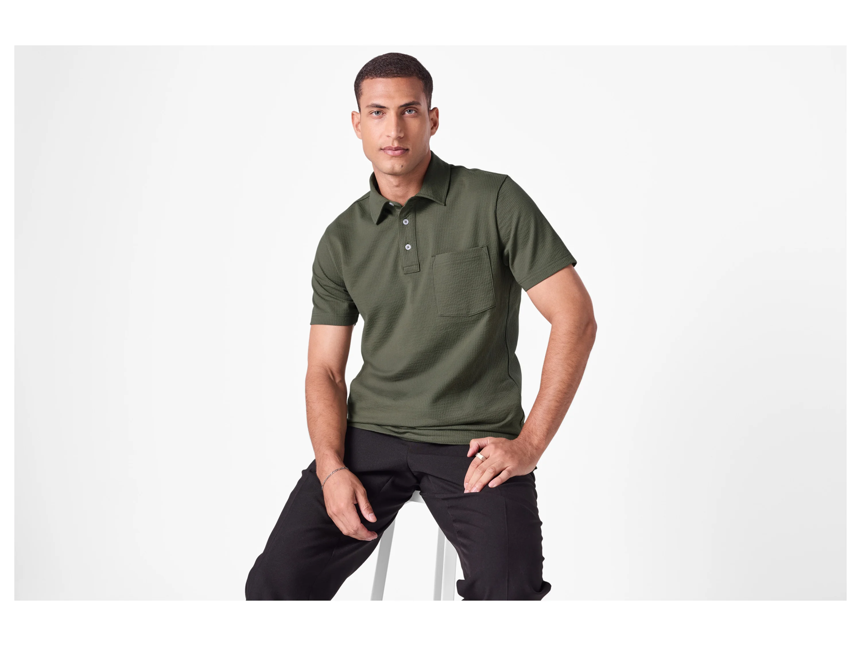 ESMARA MEN Herren Poloshirt (Khaki, L (52/54)) – Bild 2 von 4