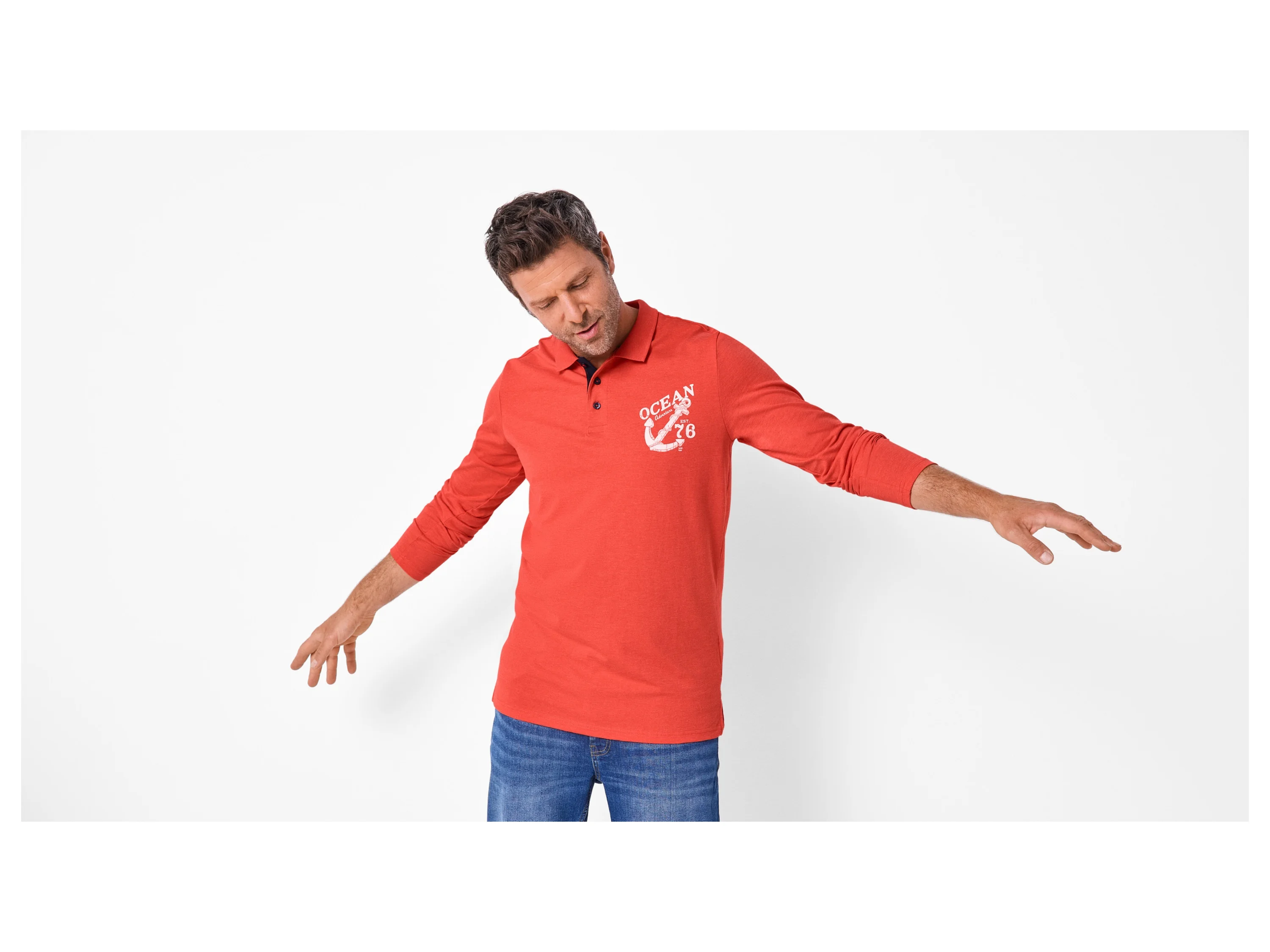 ESMARA MEN Herren Poloshirt (Orange, XL (56/58)) – Bild 2 von 3