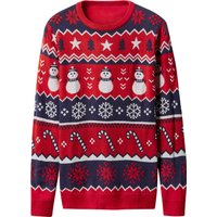 ESMARA MEN Herren Premium-Weihnachtspullover mit LED-Effekt und Musik / Premium-Weihnachtspullover mit LED-Effekt (Rot, L (52/54))