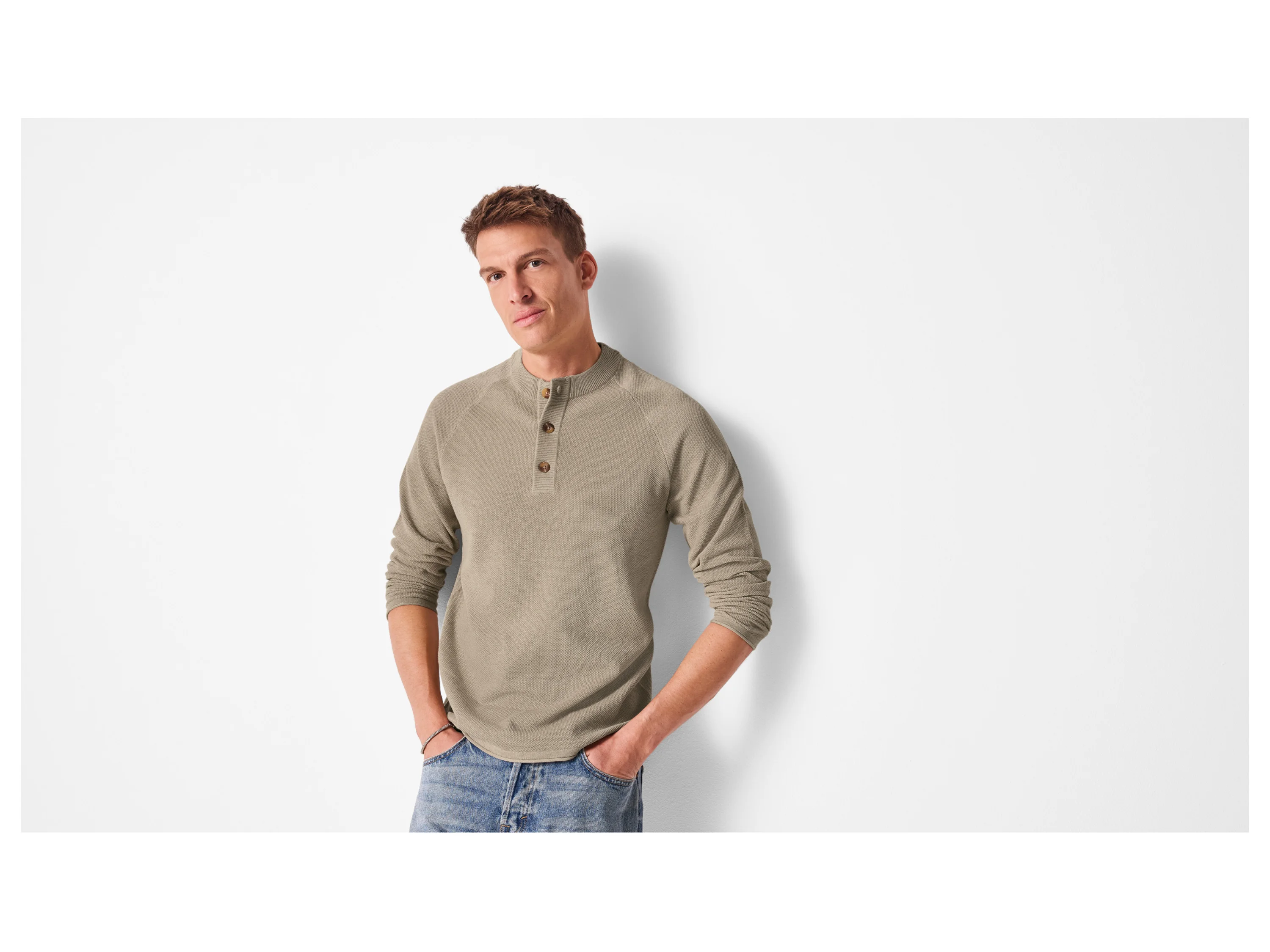 ESMARA MEN Herren Pullover Feinstrick (Beige, XL (56/58)) – Bild 2 von 4