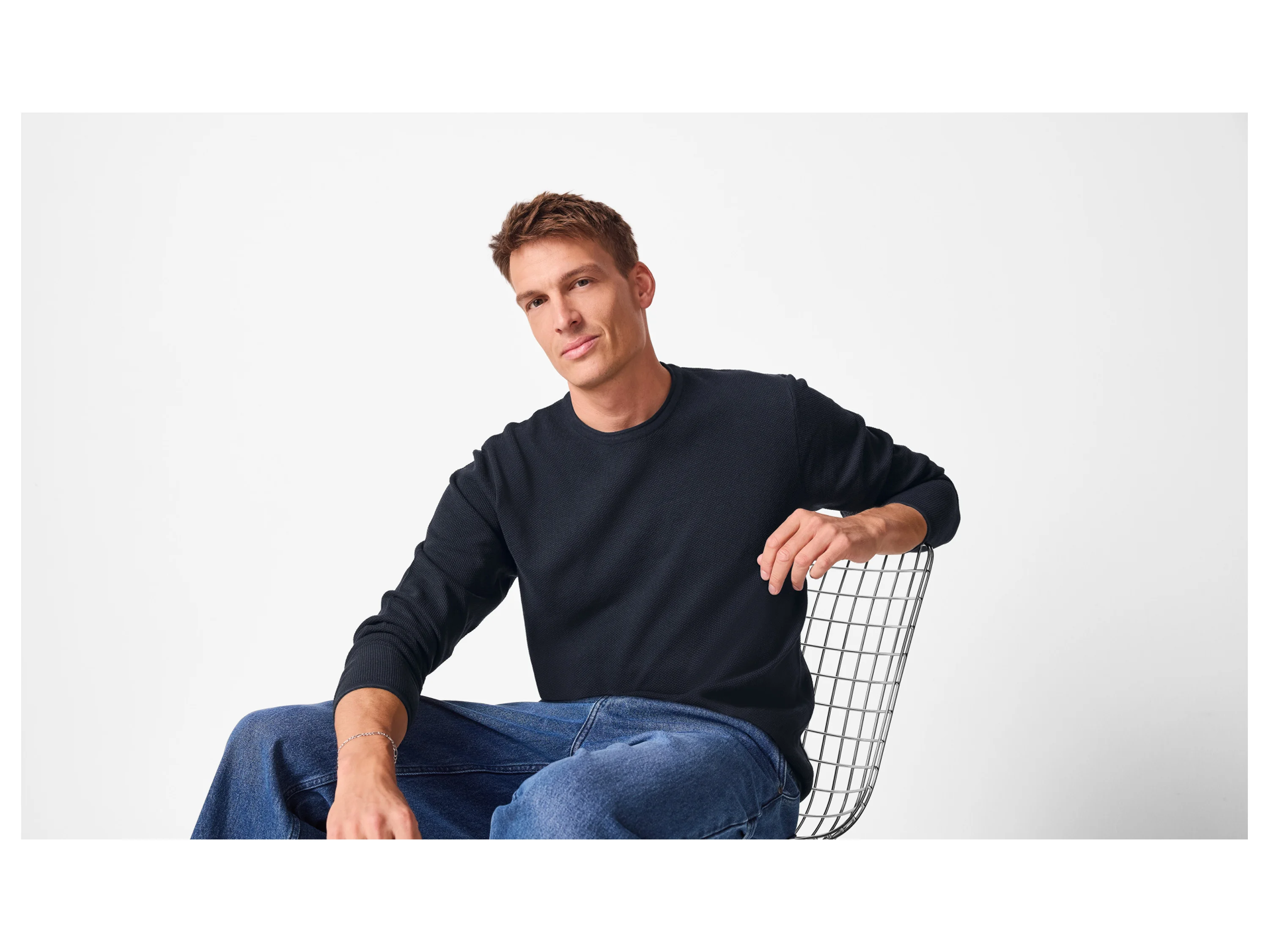 ESMARA MEN Herren Pullover Feinstrick (Dunkelblau, XL (56/58)) – Bild 2 von 4