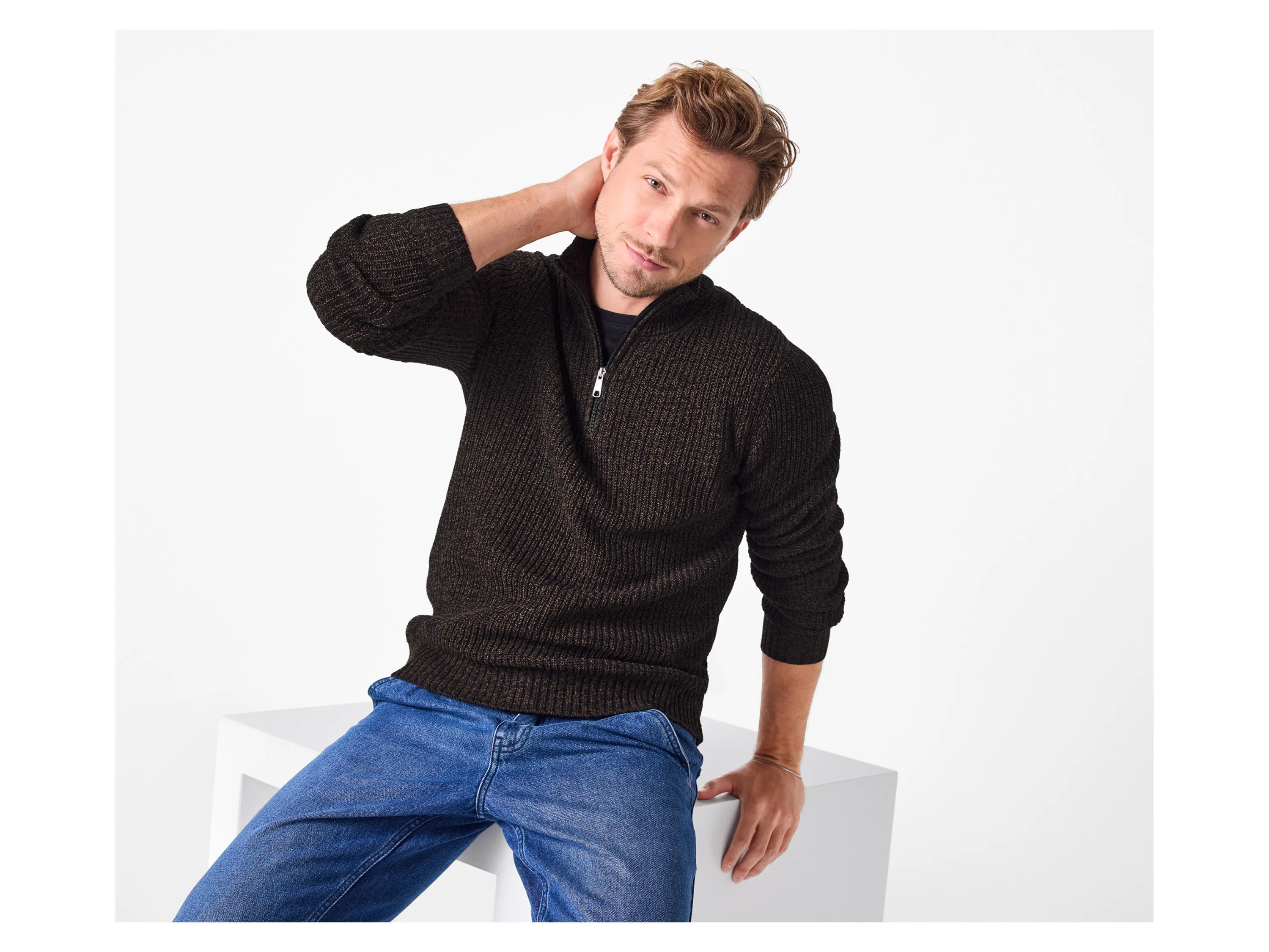 ESMARA MEN Herren Pullover Grobstrick (Braun, XL (56/58)) – Bild 2 von 4