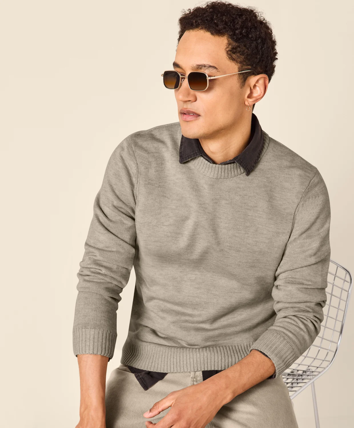ESMARA MEN Herren Pullover Strick (Beige, XL (56/58)) – Bild 2 von 3