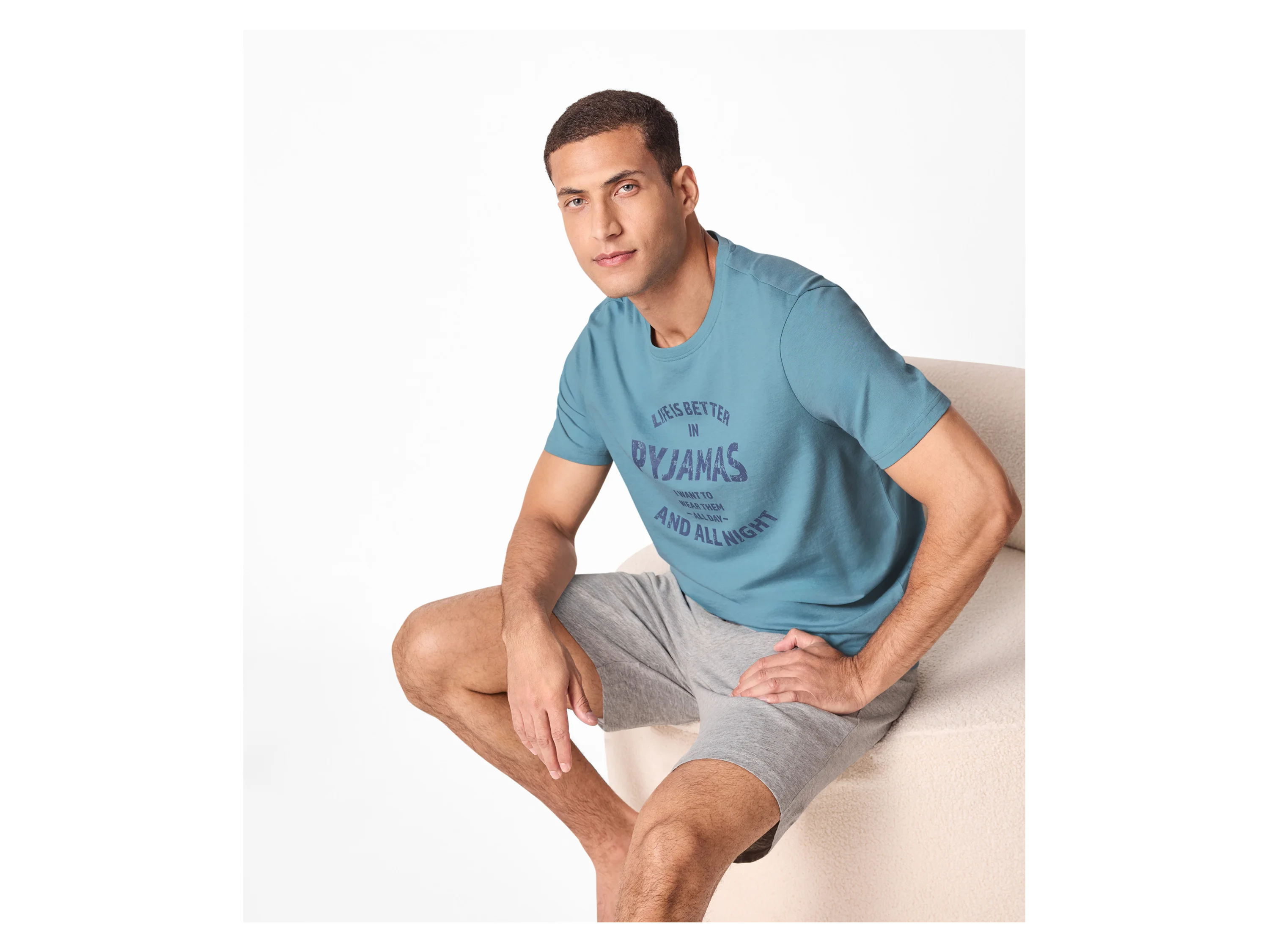 ESMARA MEN Herren Pyjama (Blau/Grau, M (48/50)) – Bild 2 von 4
