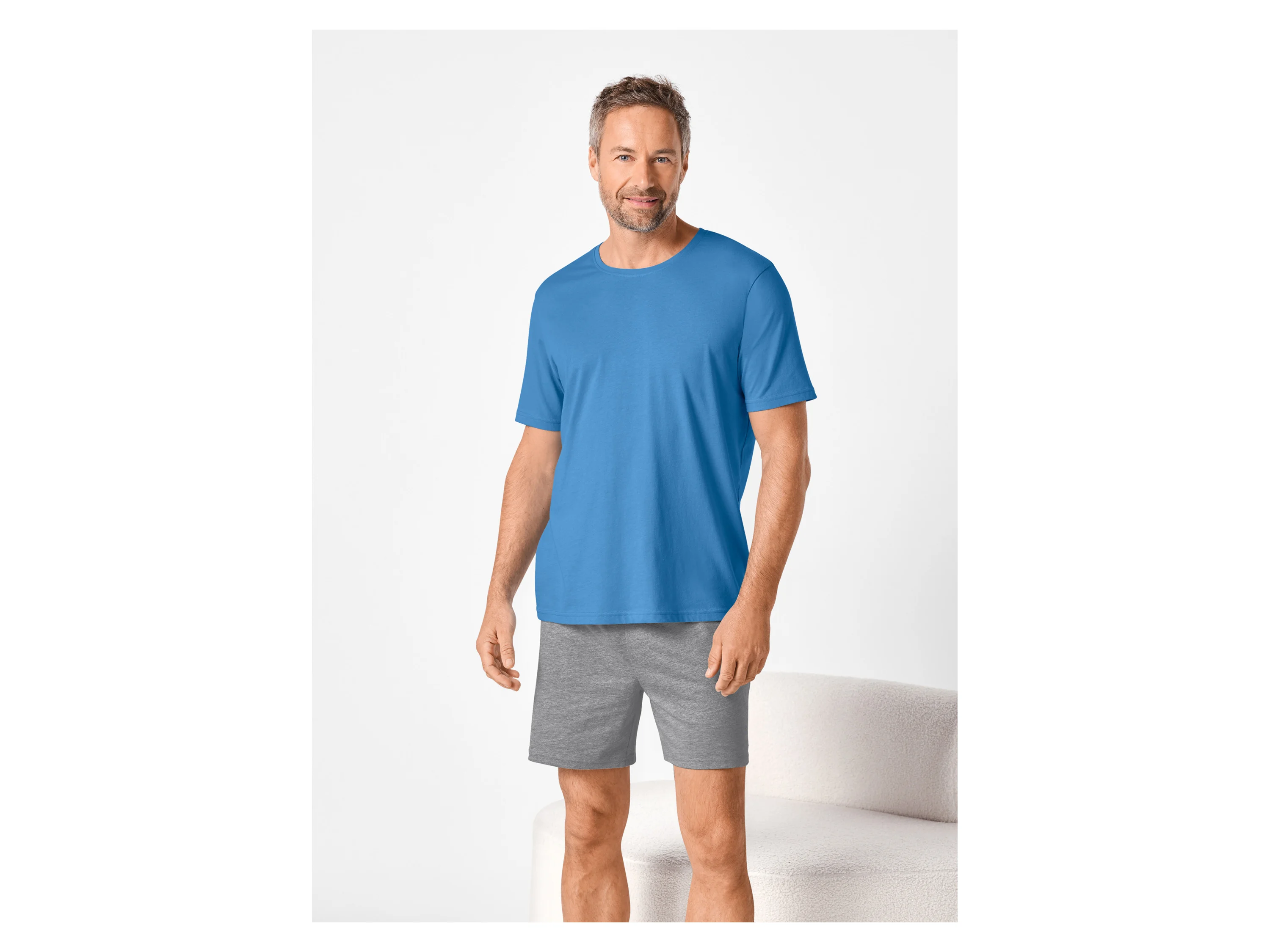 ESMARA MEN Herren Pyjama (Blau/Grau, XL (56/58)) – Bild 3 von 4