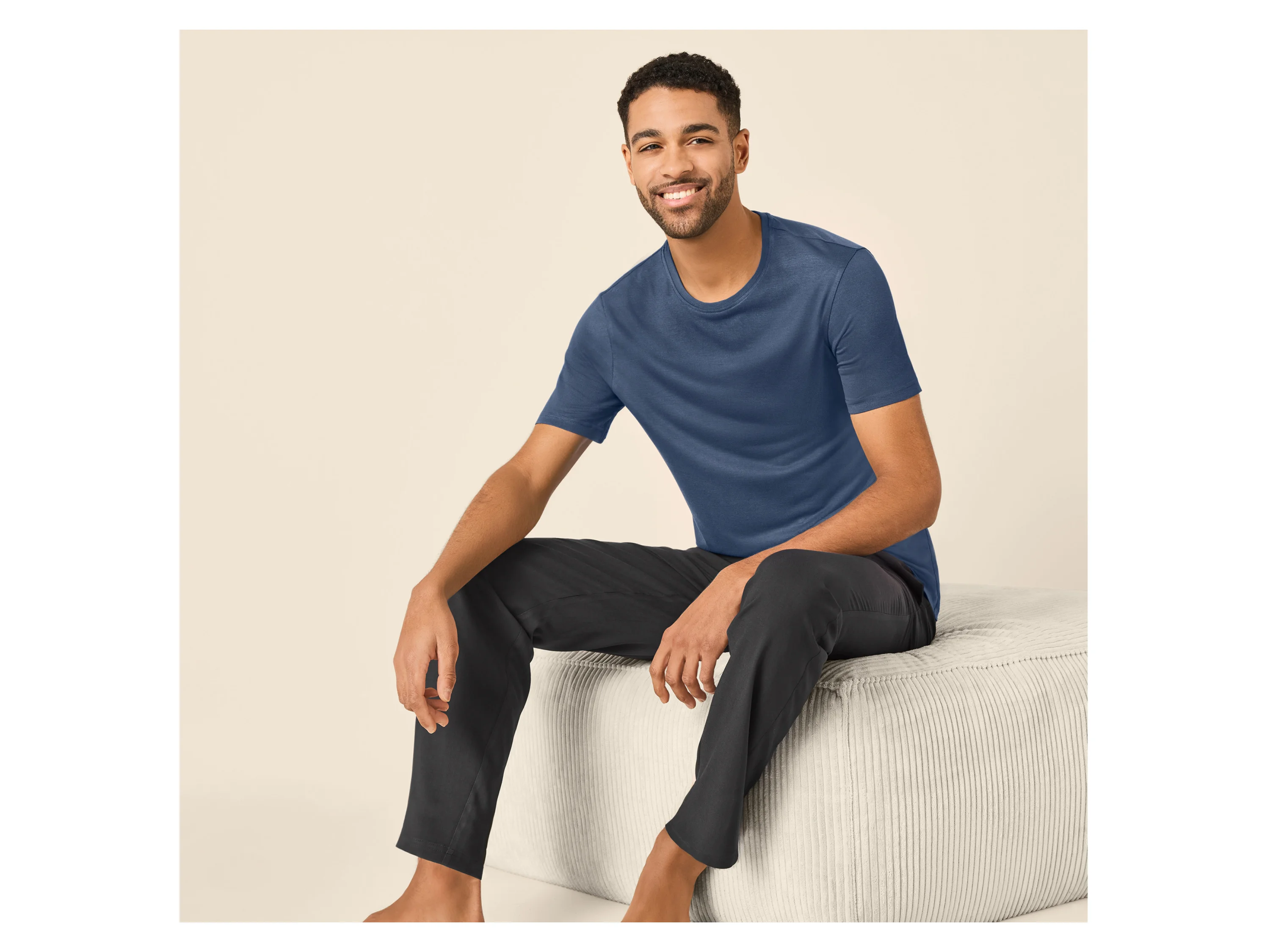 ESMARA MEN Herren Pyjama (blau/Navy, XL (56/58)) – Bild 3 von 4
