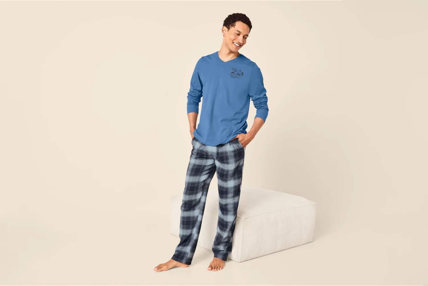 ESMARA MEN Herren Pyjama (blau/Navy, XXL (60/62)) – Bild 2 von 4