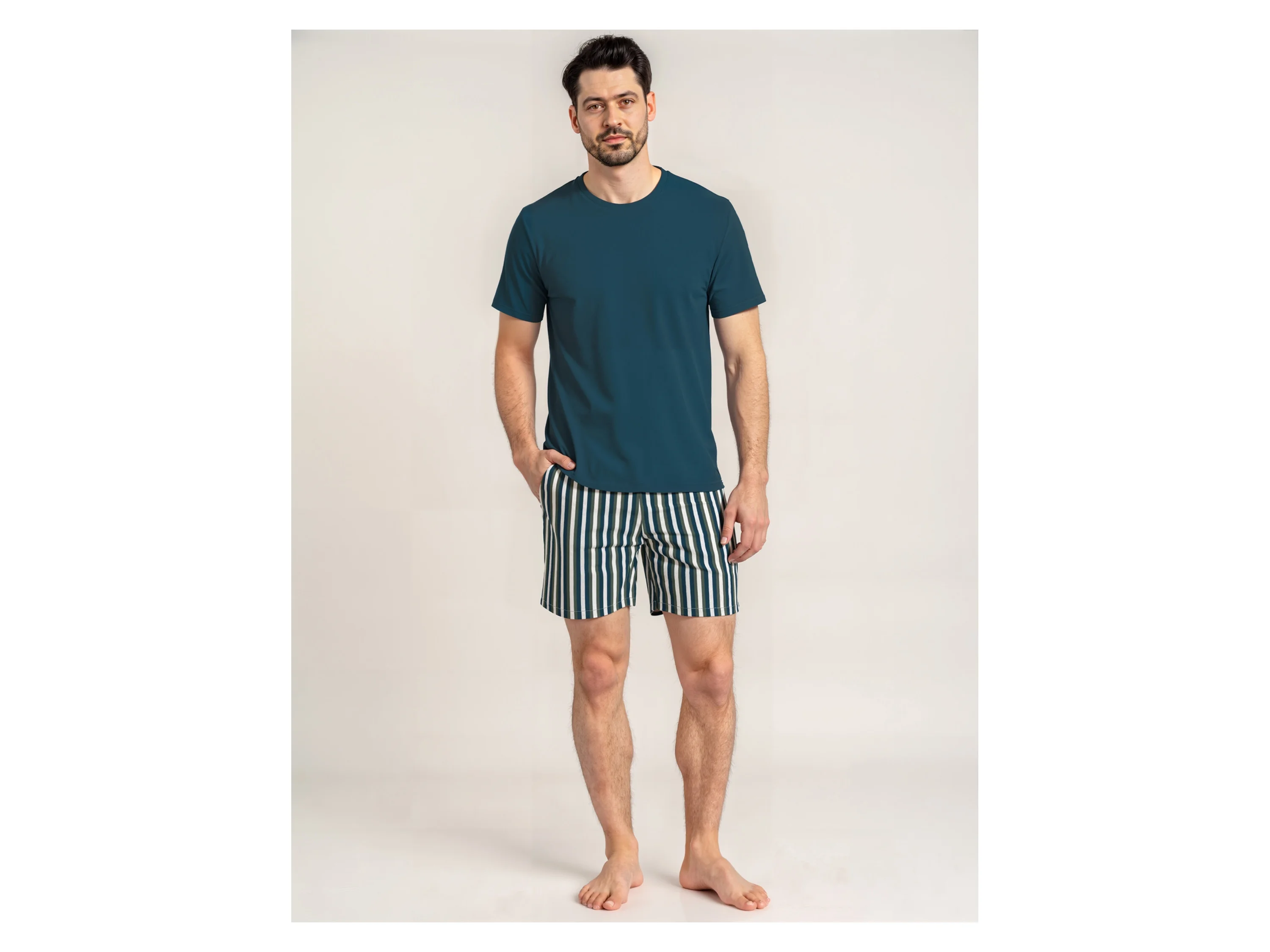 ESMARA MEN Herren Pyjama (Blau/Weiß, L (52/54)) – Bild 2 von 4