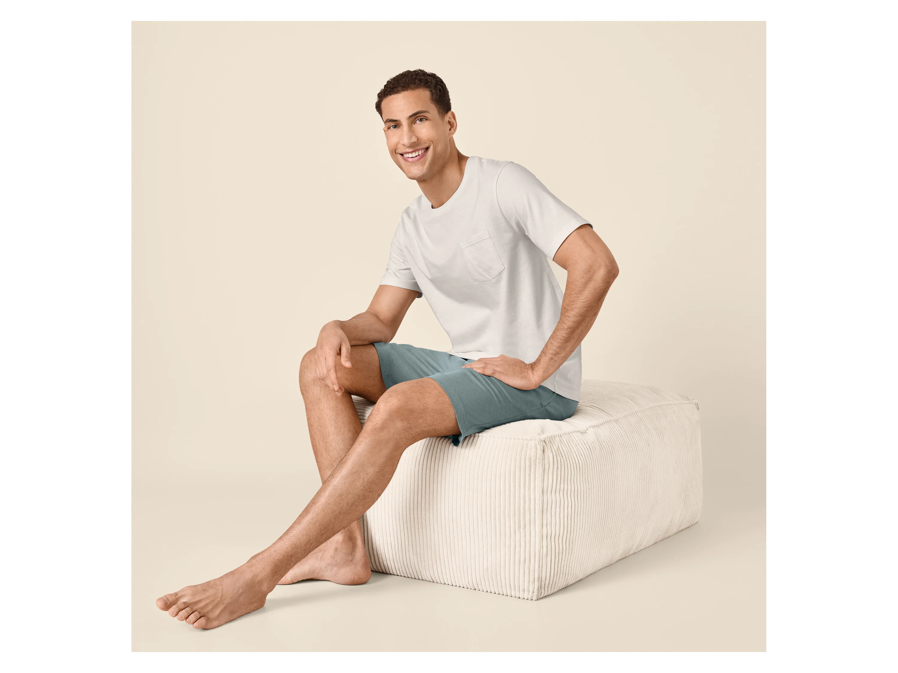 ESMARA MEN Herren Pyjama (Creme, S (44/46)) – Bild 2 von 4
