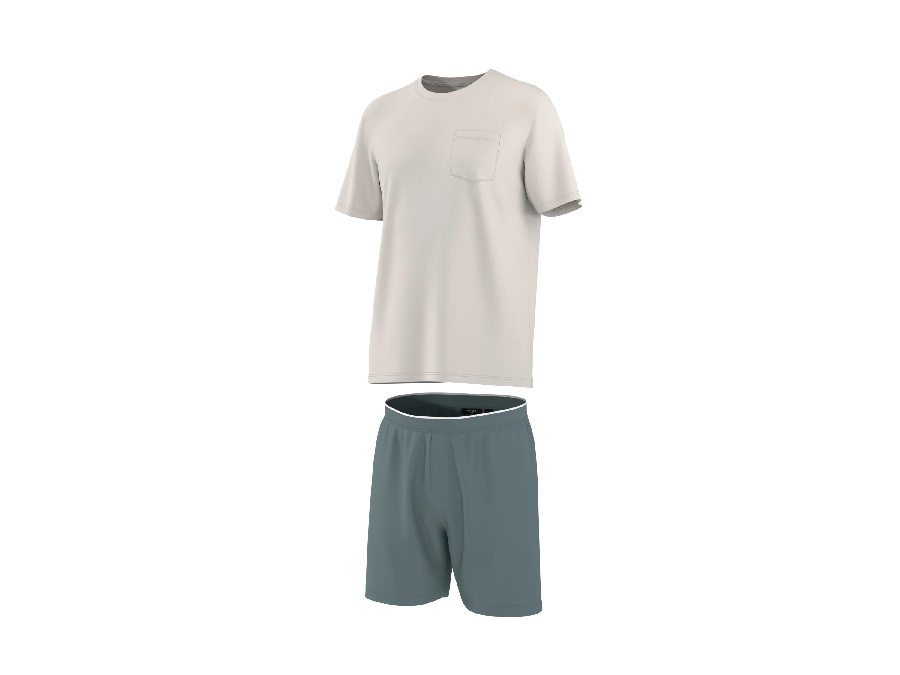 ESMARA MEN Herren Pyjama (Creme, S (44/46)) – Bild 4 von 4